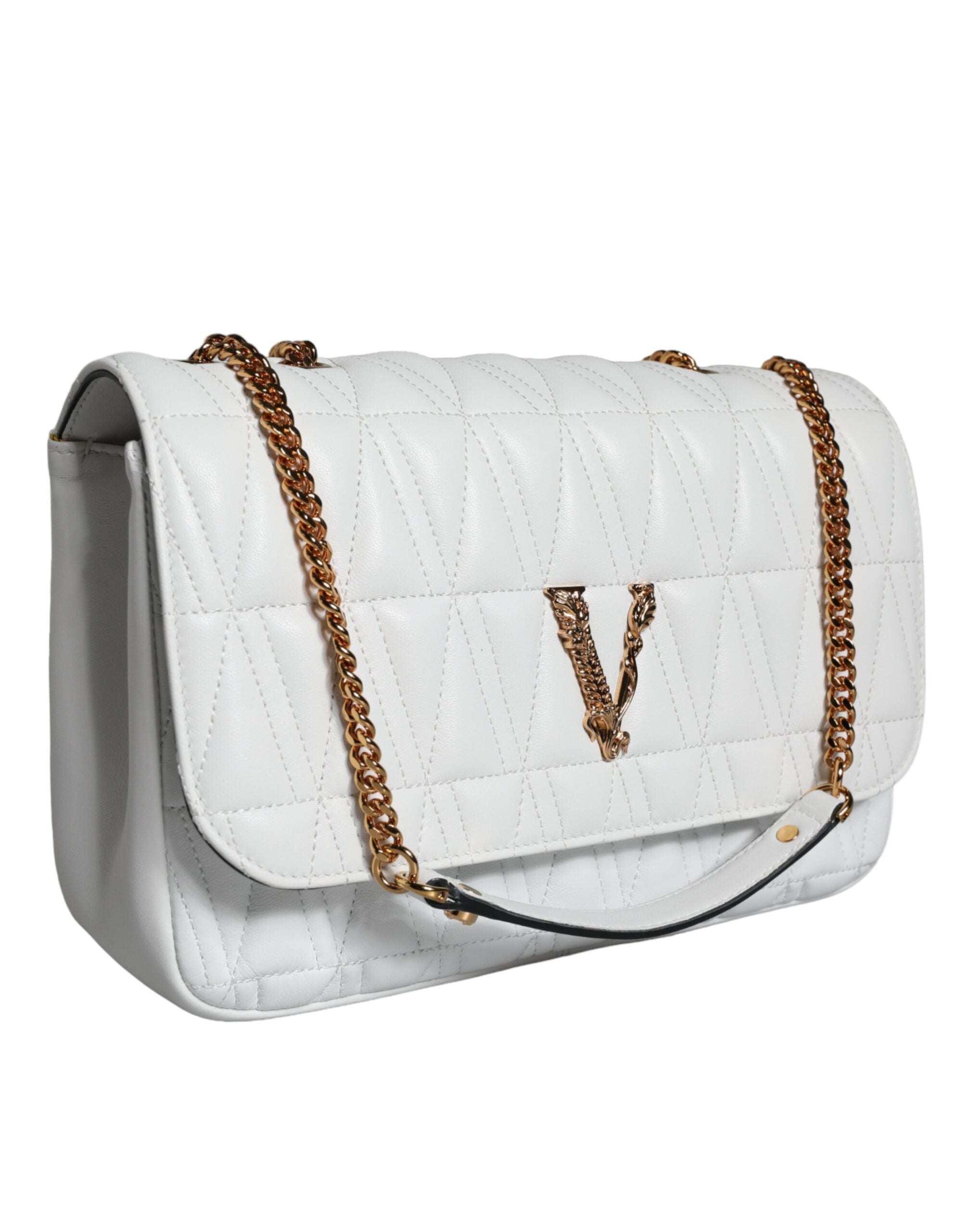 Versace – Weiße Mini-Umhängetasche aus Nappaleder