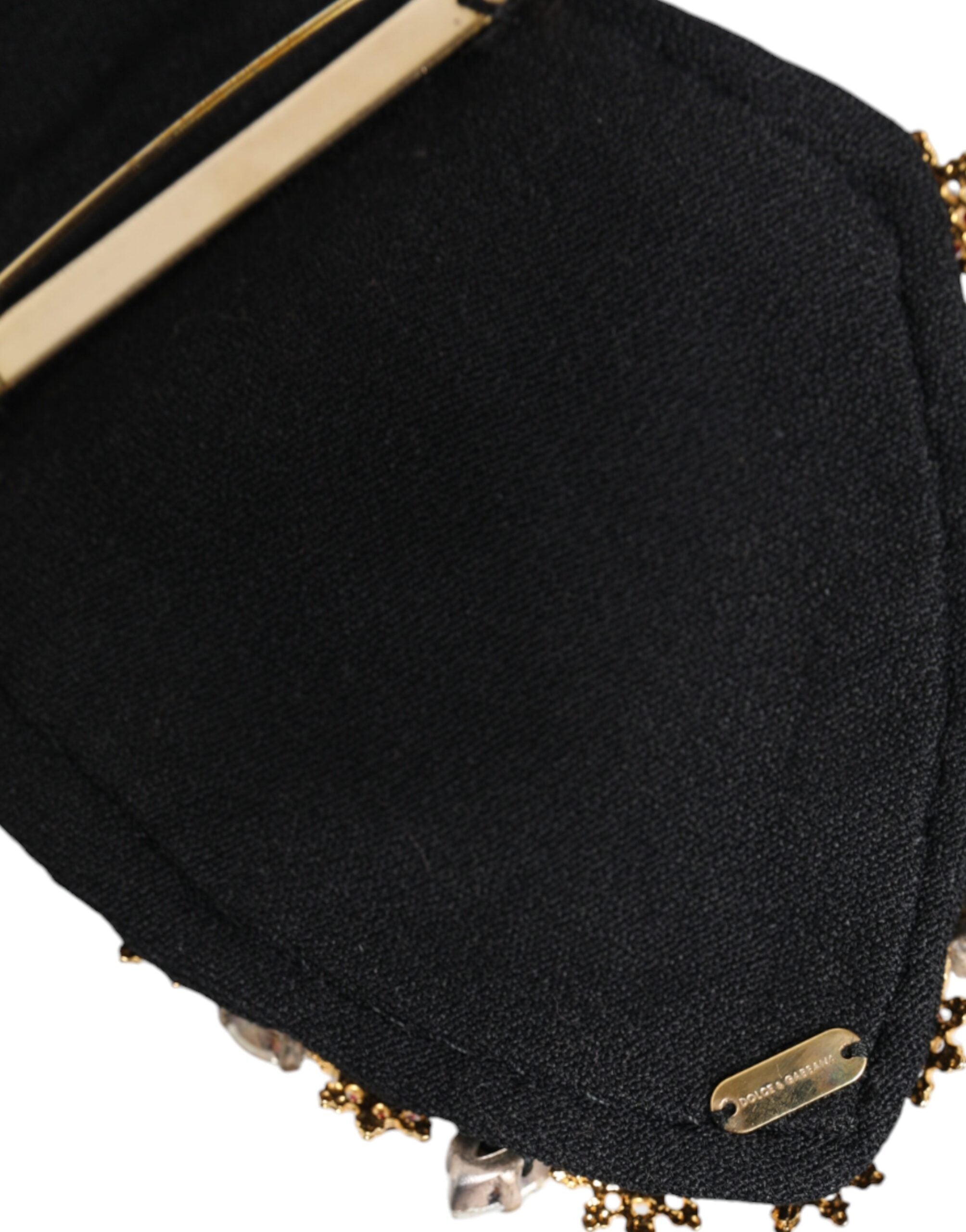 Dolce & Gabbana – Brosche aus goldfarbenem Messing mit Herz-Jesu-Kristallverzierung