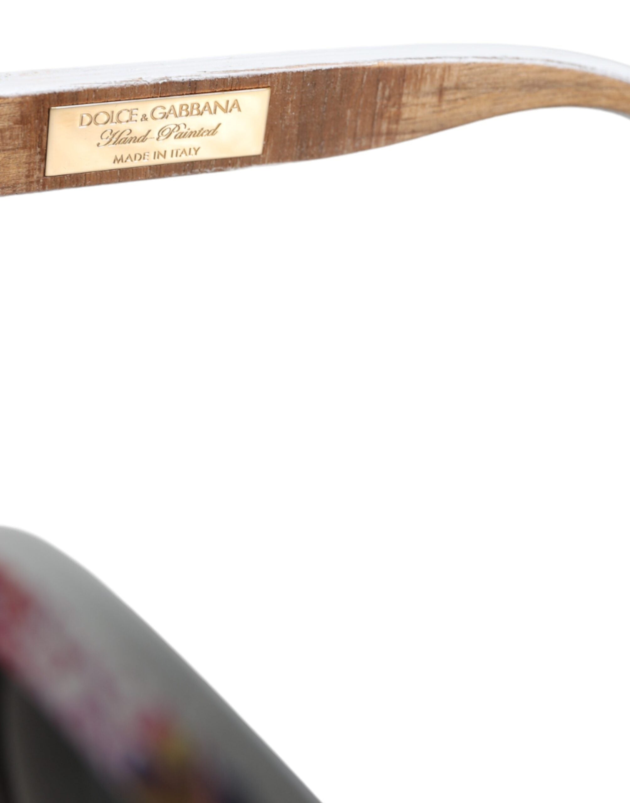 Dolce & Gabbana Sonnenbrille mit mehrfarbigem Holz- und Kristallrahmen sowie handbemaltem Blumenmuster