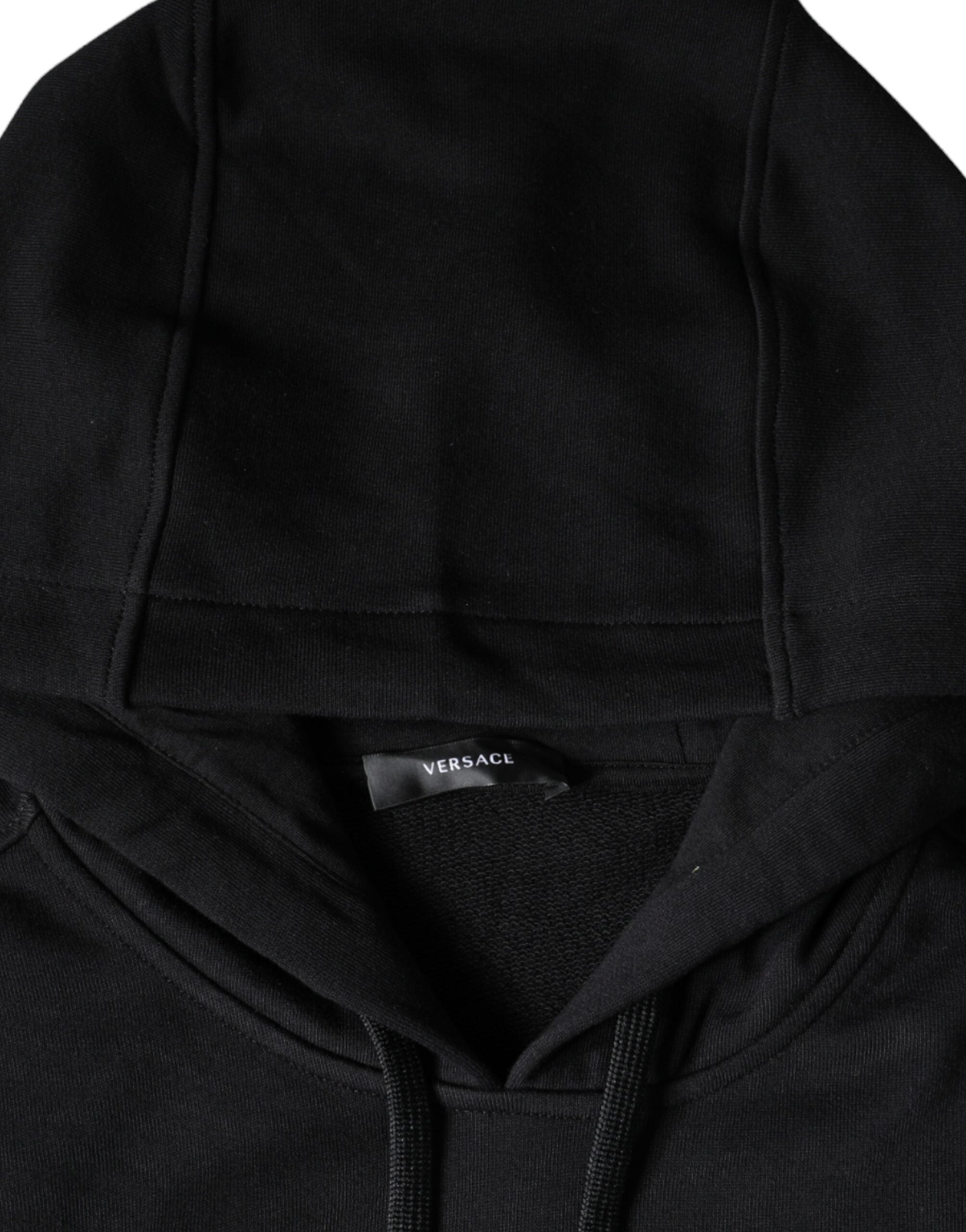 Versace Schwarzer Kapuzenpullover aus Baumwolle mit Medusa-Print