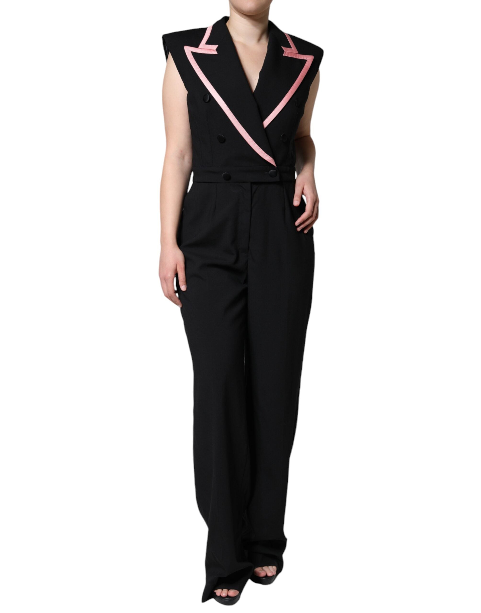Rochie scurtă fără mâneci Dolce & Gabbana din amestec de lână neagră