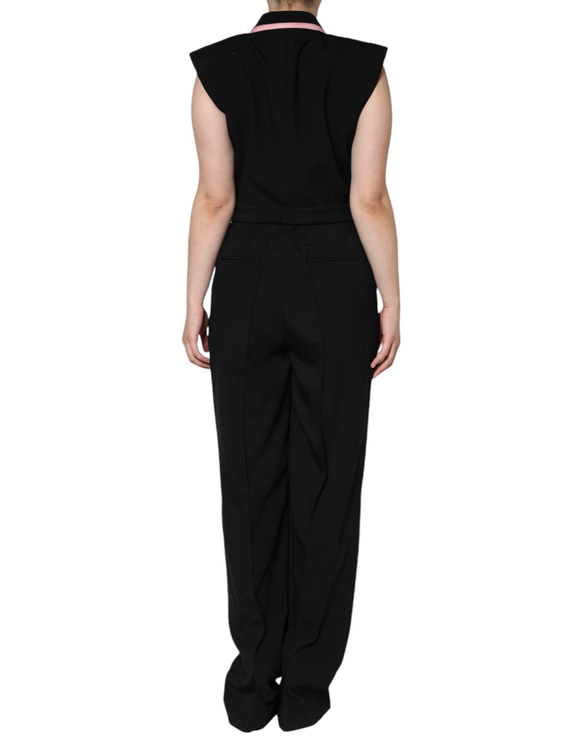 Rochie scurtă fără mâneci Dolce & Gabbana din amestec de lână neagră