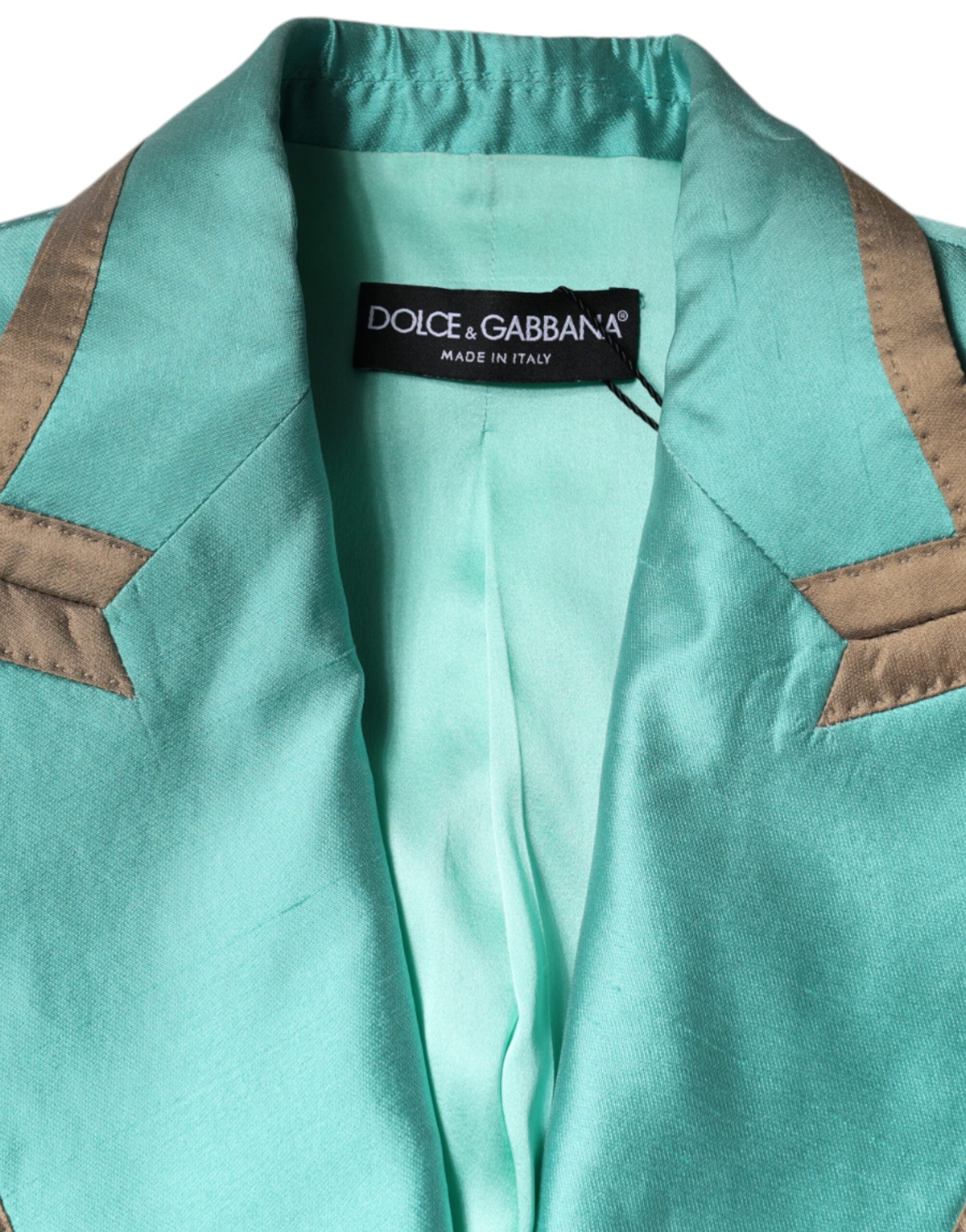 Dolce & Gabbana – Einreihige Blazerjacke in Metallic-Grün