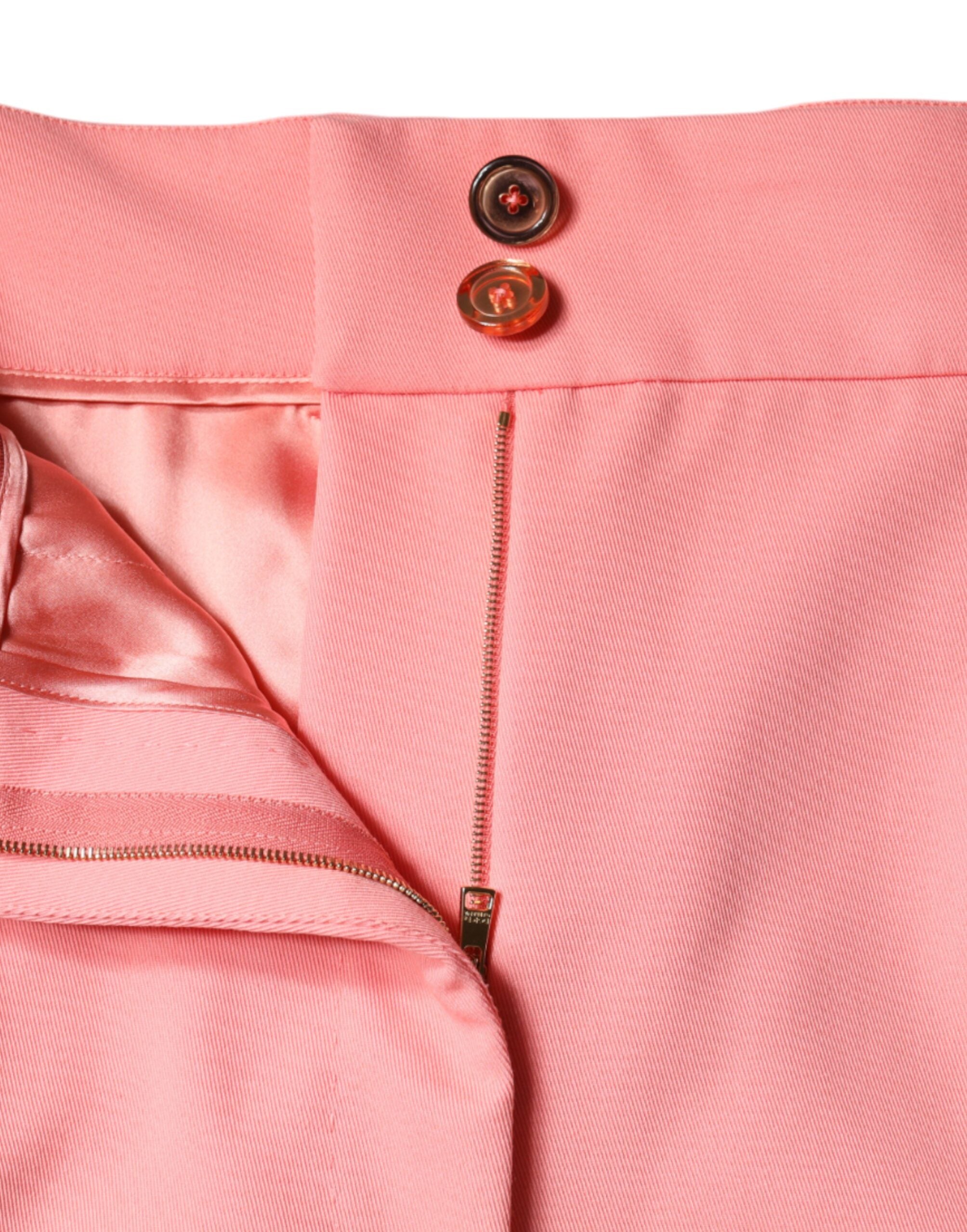Dolce & Gabbana – Hoch taillierte Karottenhose aus Polyester in Rosa