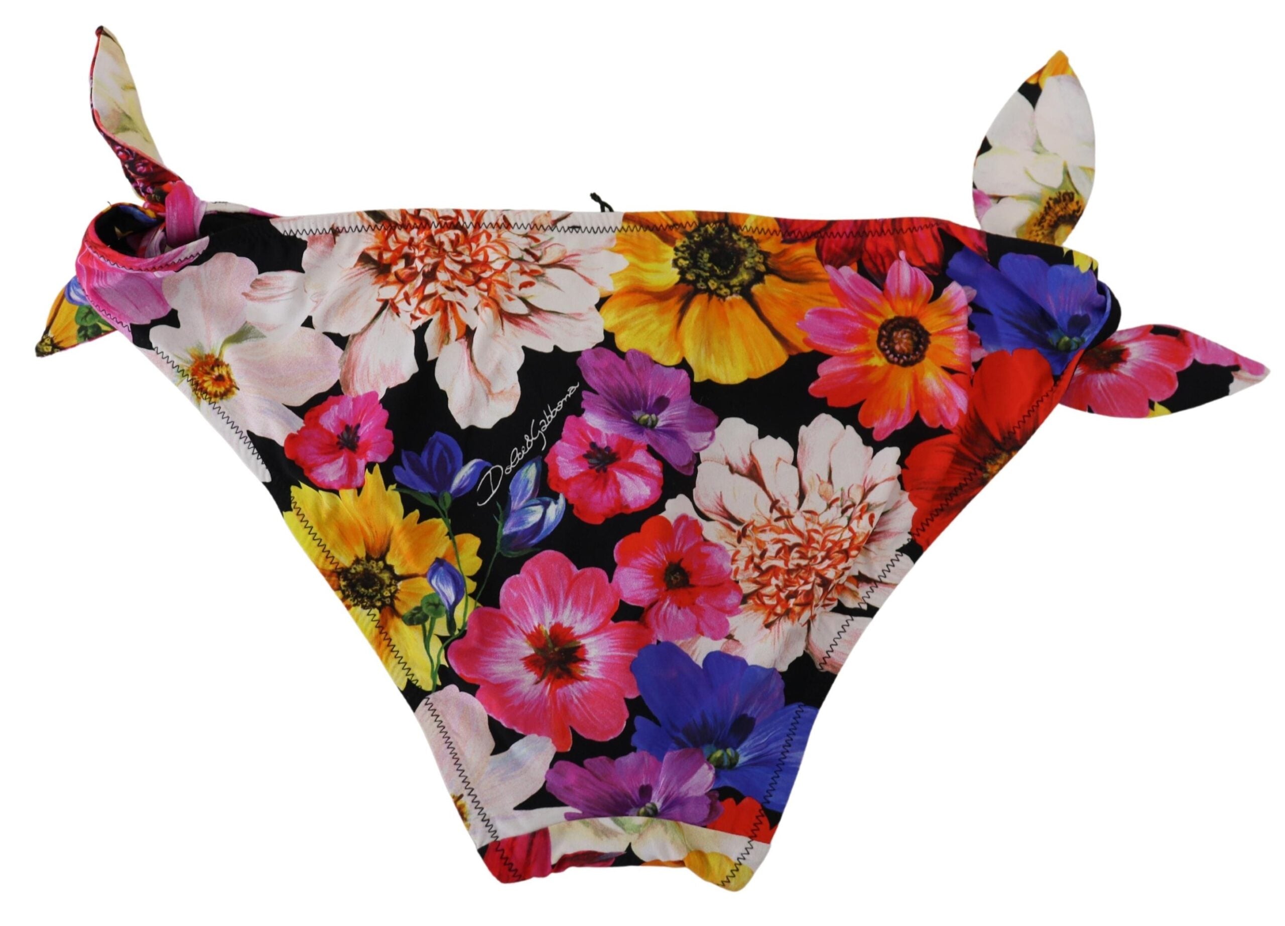 Dolce & Gabbana – Schwarzer Badeanzug mit Blumenmuster und Bikinihose