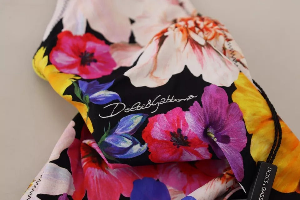 Dolce & Gabbana – Schwarzer Badeanzug mit Blumenmuster und Bikinihose