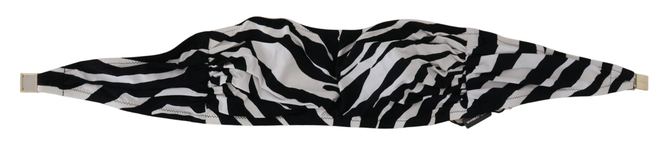 Dolce & Gabbana – Bandeau-Bikinioberteil mit Zebramuster in Schwarz und Weiß