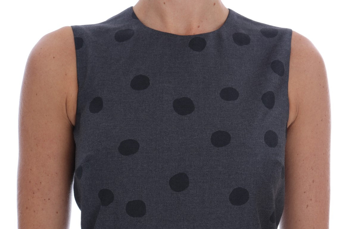 Dolce & Gabbana Schickes ärmelloses Wollkleid mit Polka-Punkten