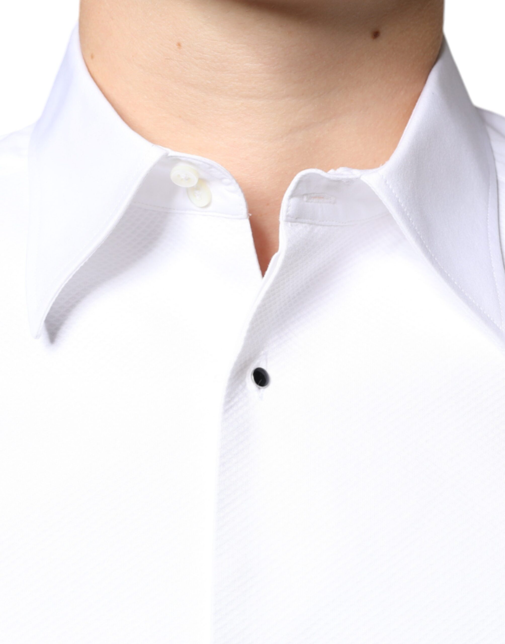 Dolce & Gabbana – Weißes Latzhemd aus Baumwollpopeline
