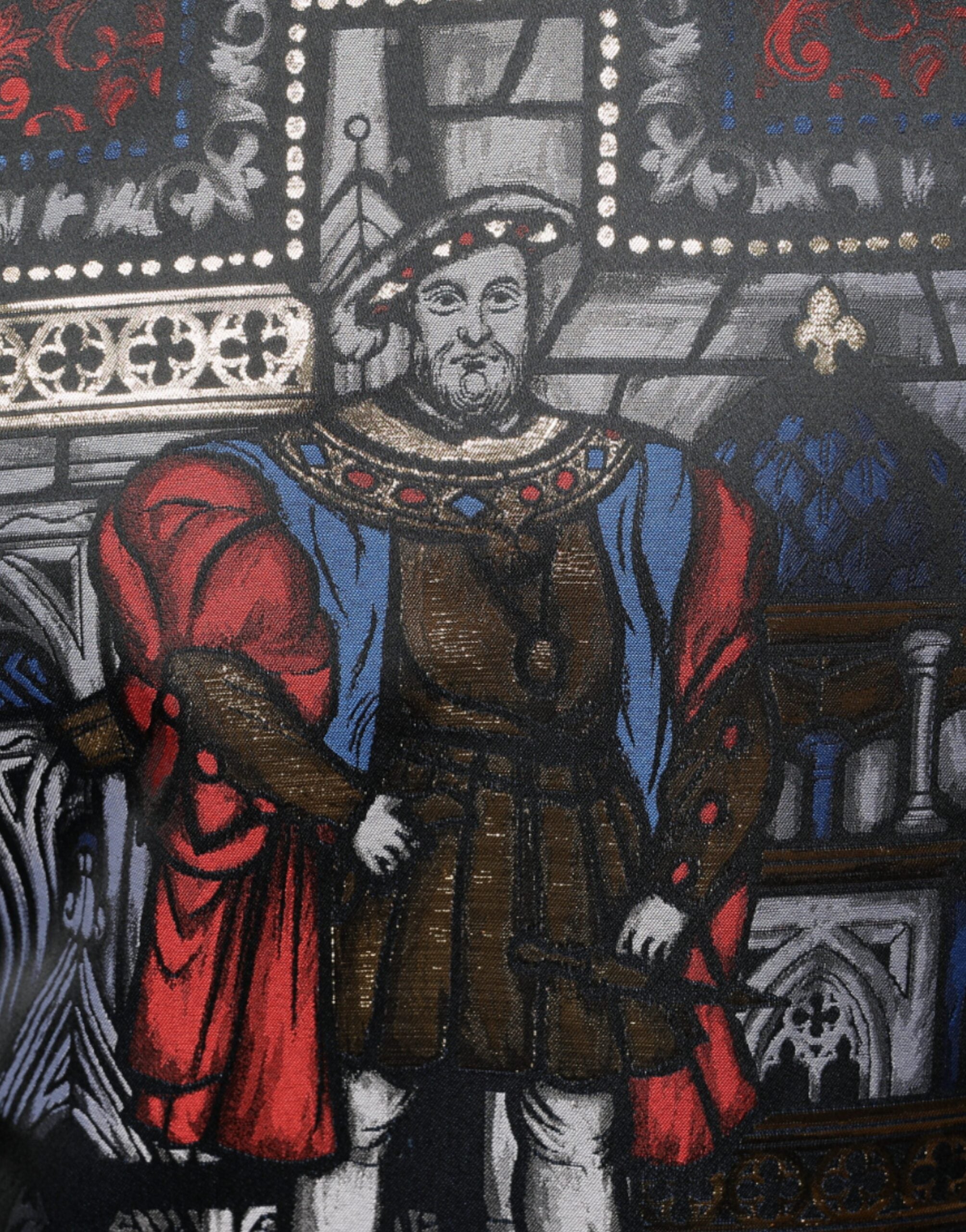 Bluză Dolce & Gabbana cu guler rotund și jacquard multicolor