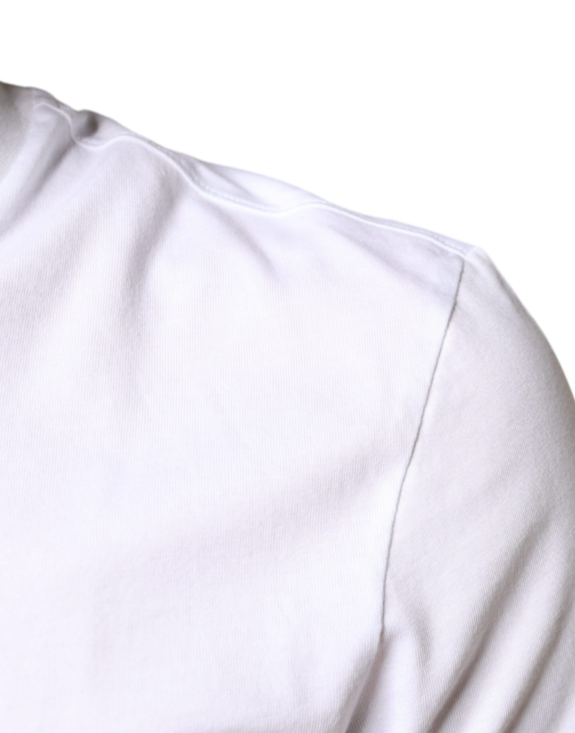 Dolce & Gabbana – Lässiges T-Shirt aus weißer Baumwolle mit DG-Applikation