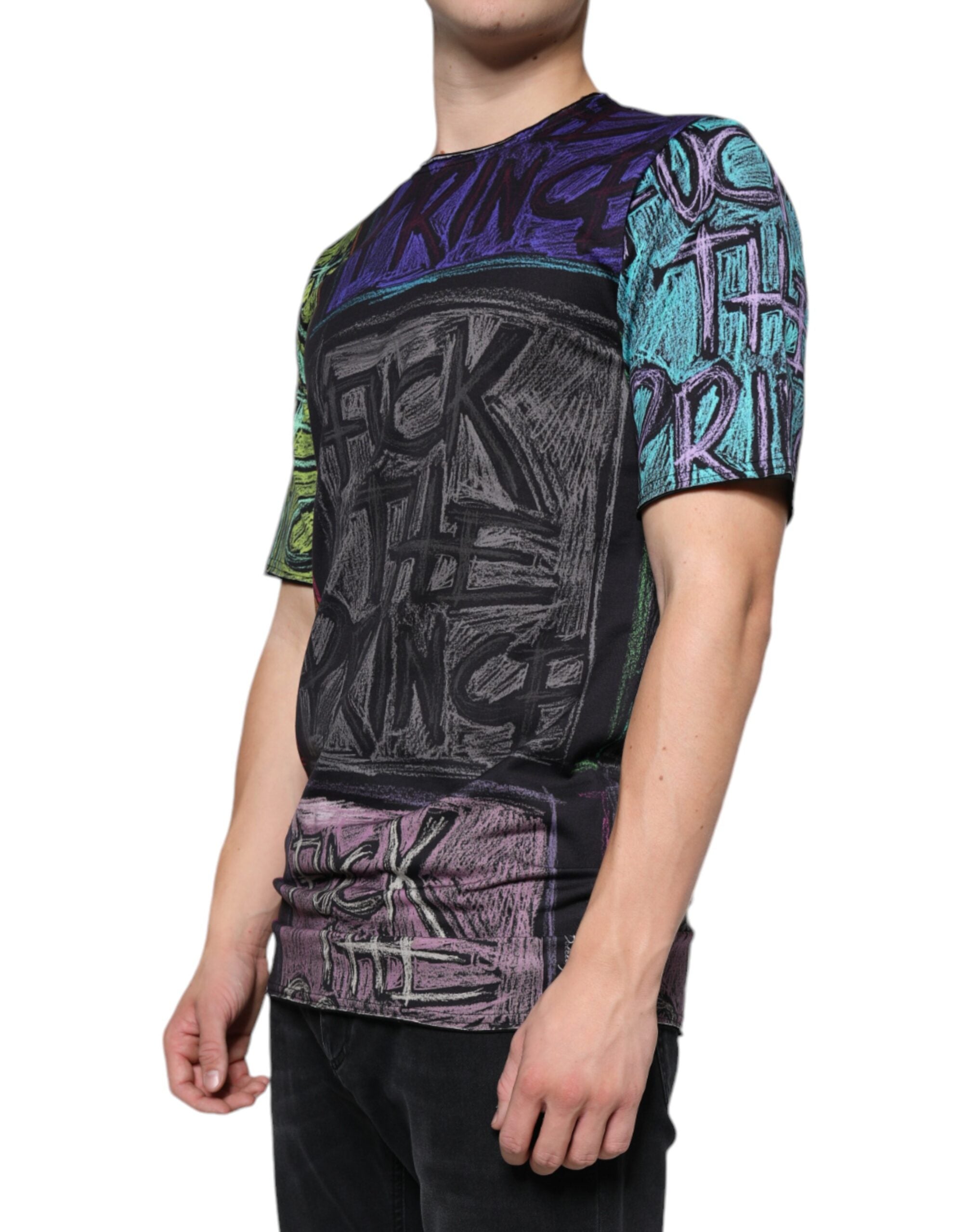Dolce & Gabbana Baumwoll-T-Shirt mit mehrfarbigem Grafikdruck