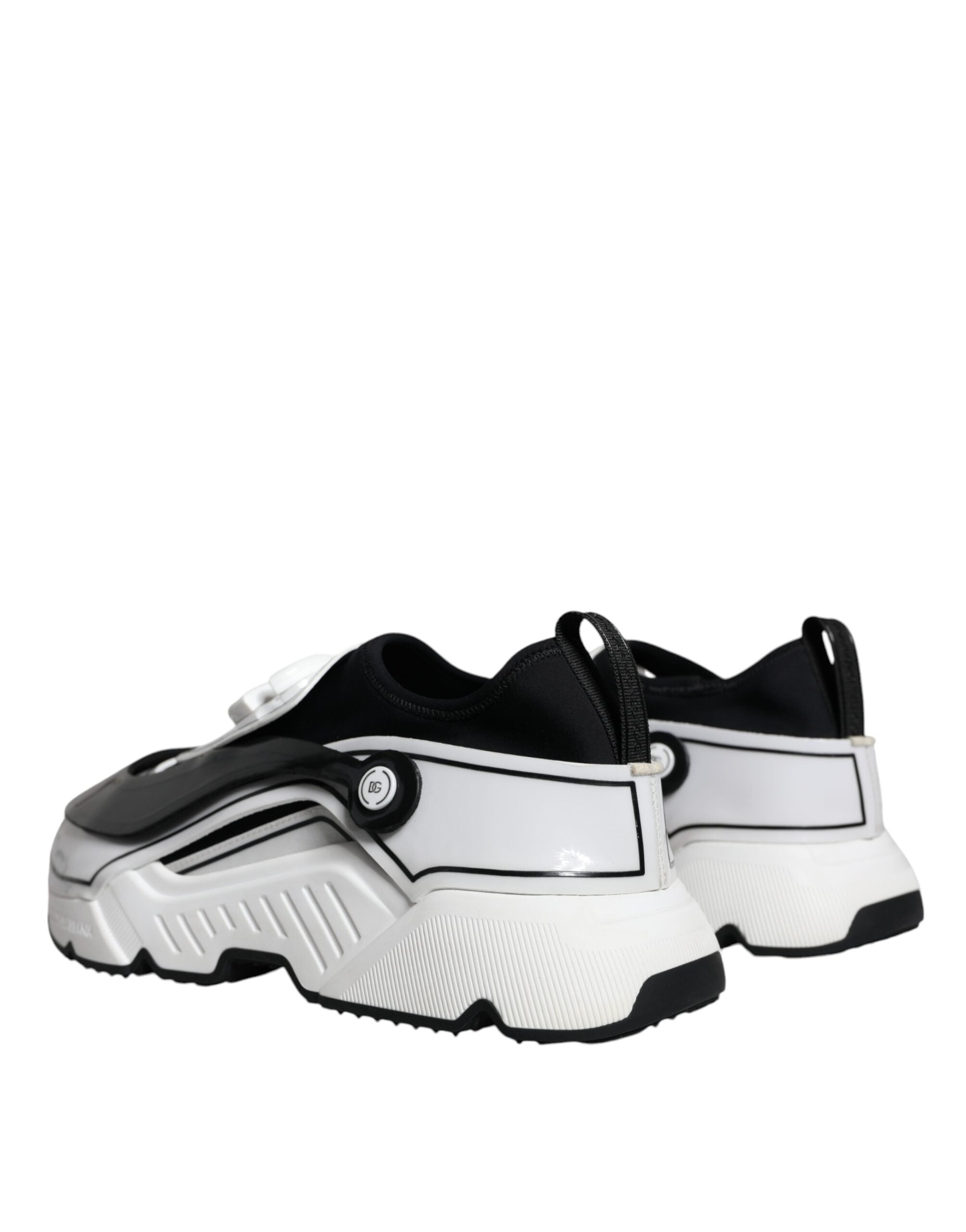 Dolce & Gabbana – Daymaster – Sneaker mit Logo-Schild in Weiß und Schwarz
