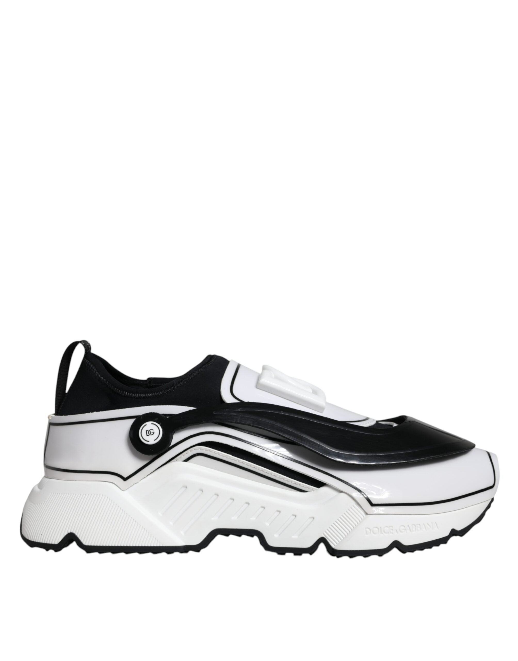 Dolce & Gabbana – Daymaster – Sneaker mit Logo-Schild in Weiß und Schwarz