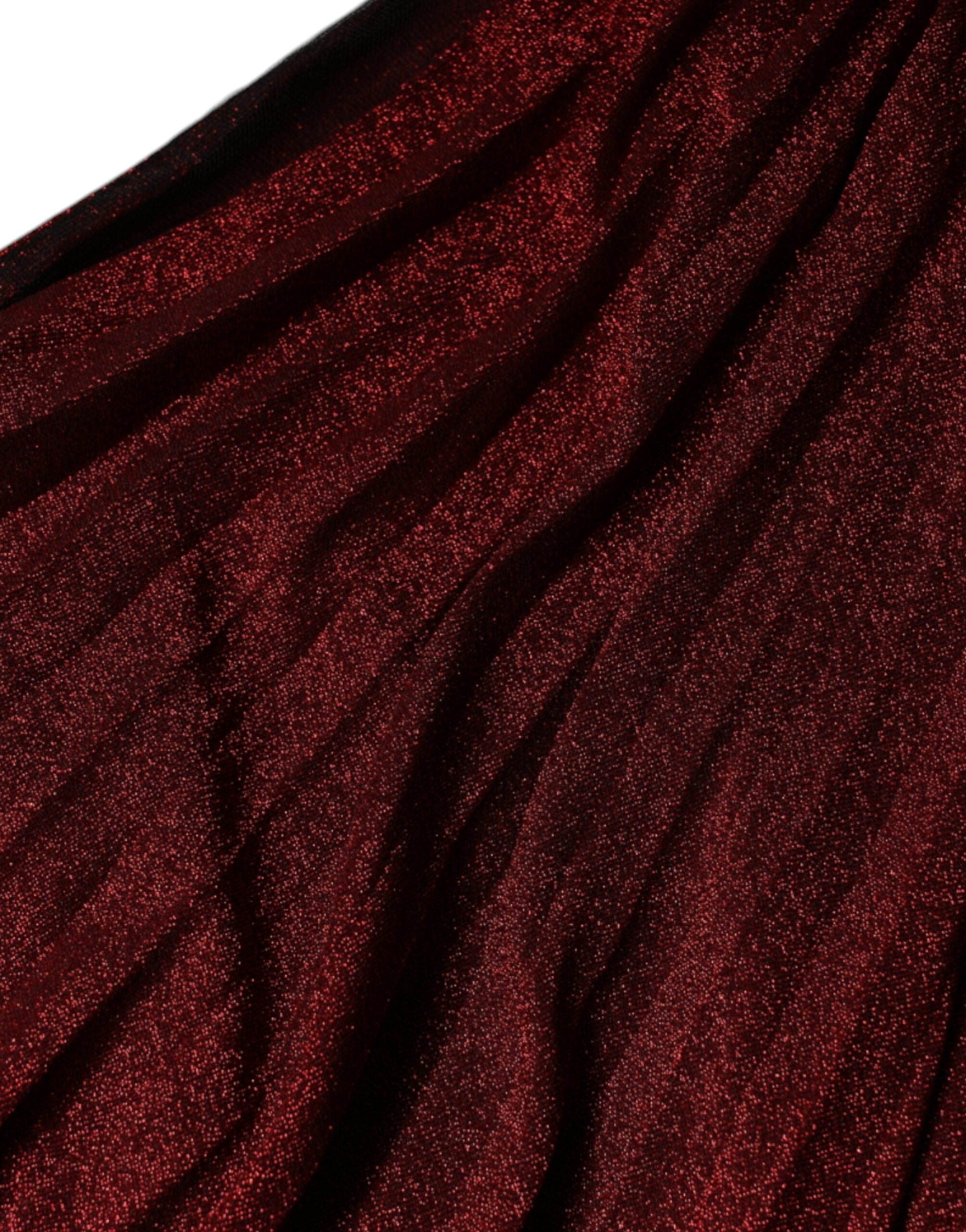 Dolce & Gabbana – Rotes, plissiertes A-Linien-Minikleid mit One-Shoulder-Träger