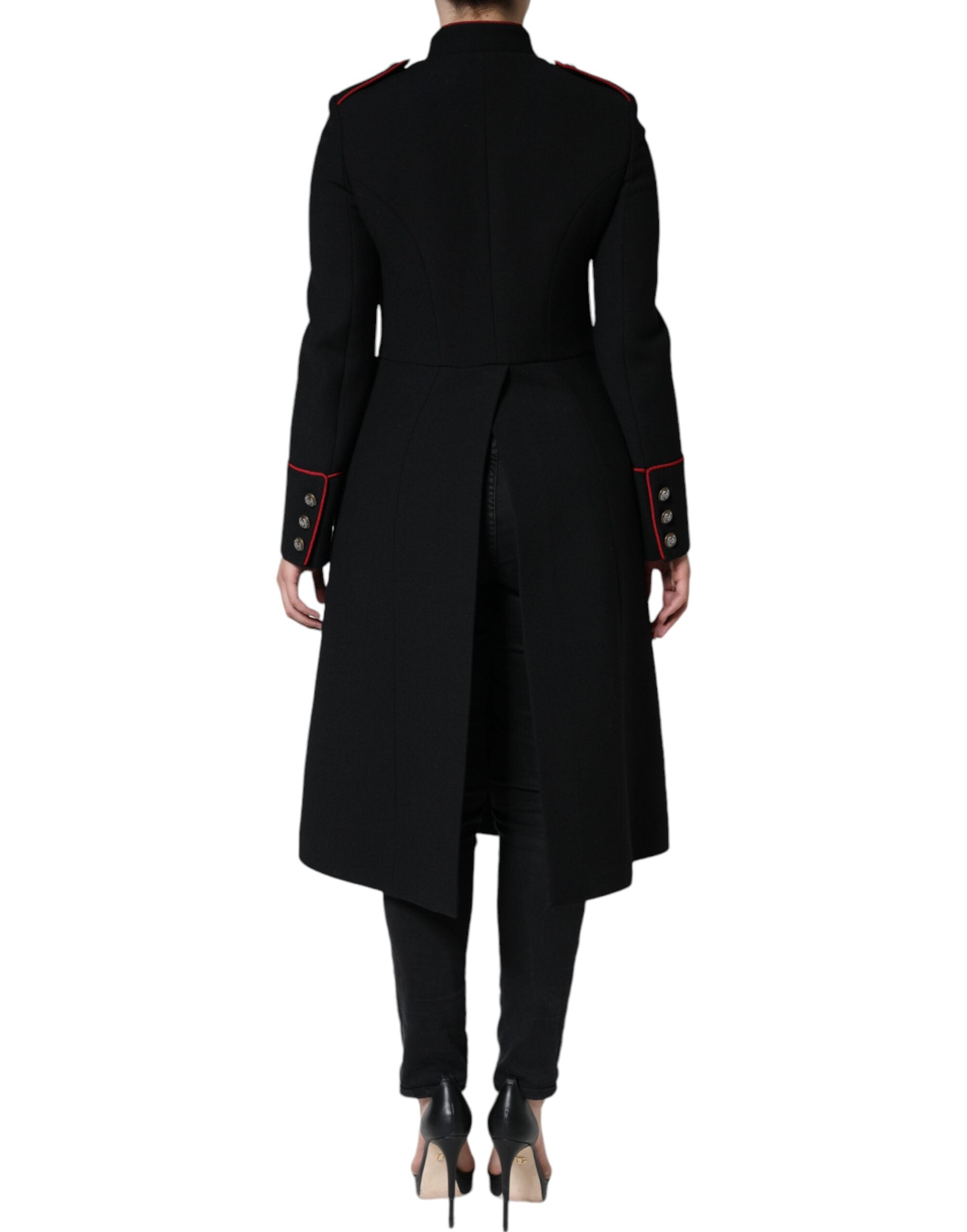 Dolce & Gabbana – Schwarze, einreihige Trenchcoat-Jacke