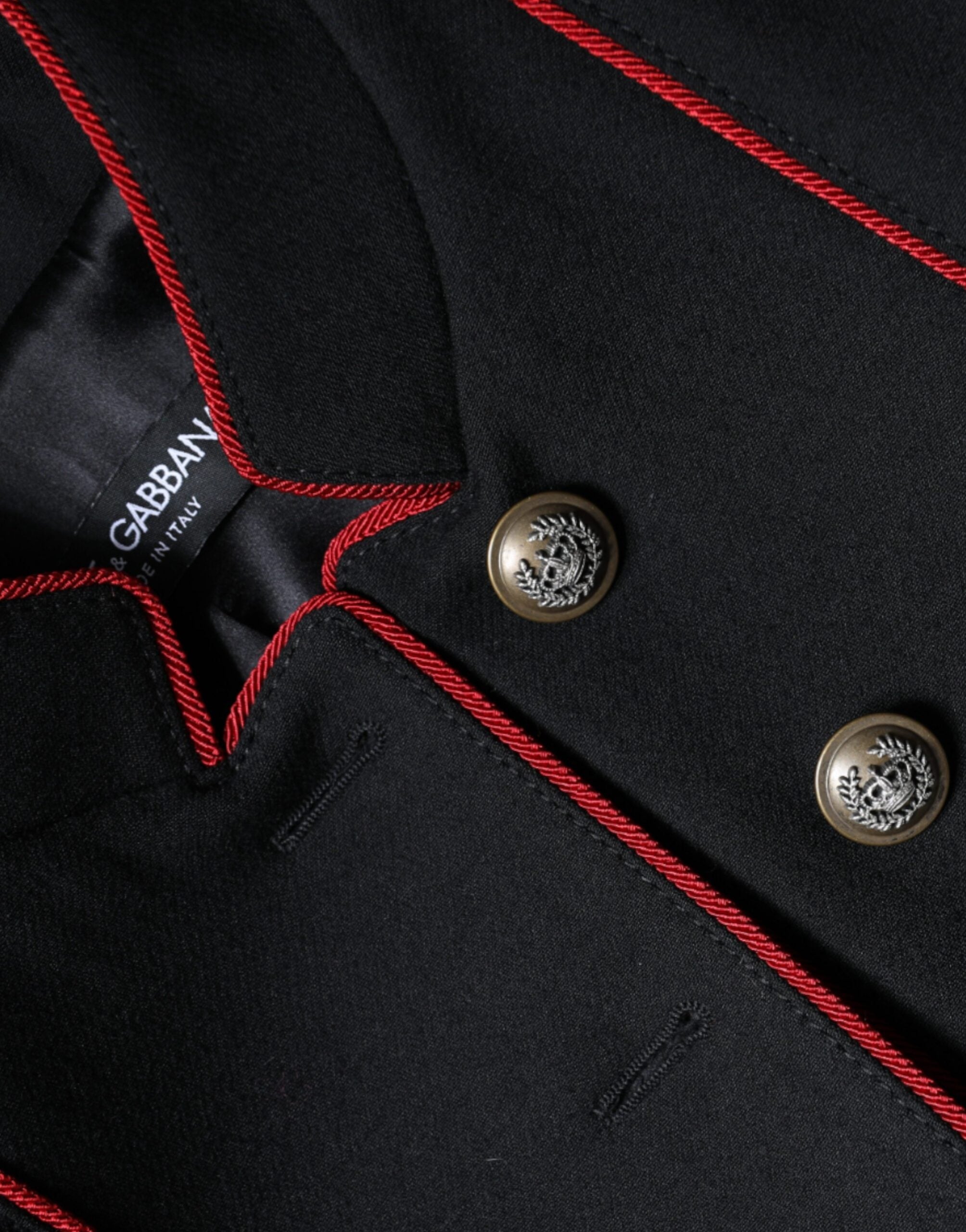 Dolce & Gabbana – Schwarze, einreihige Trenchcoat-Jacke