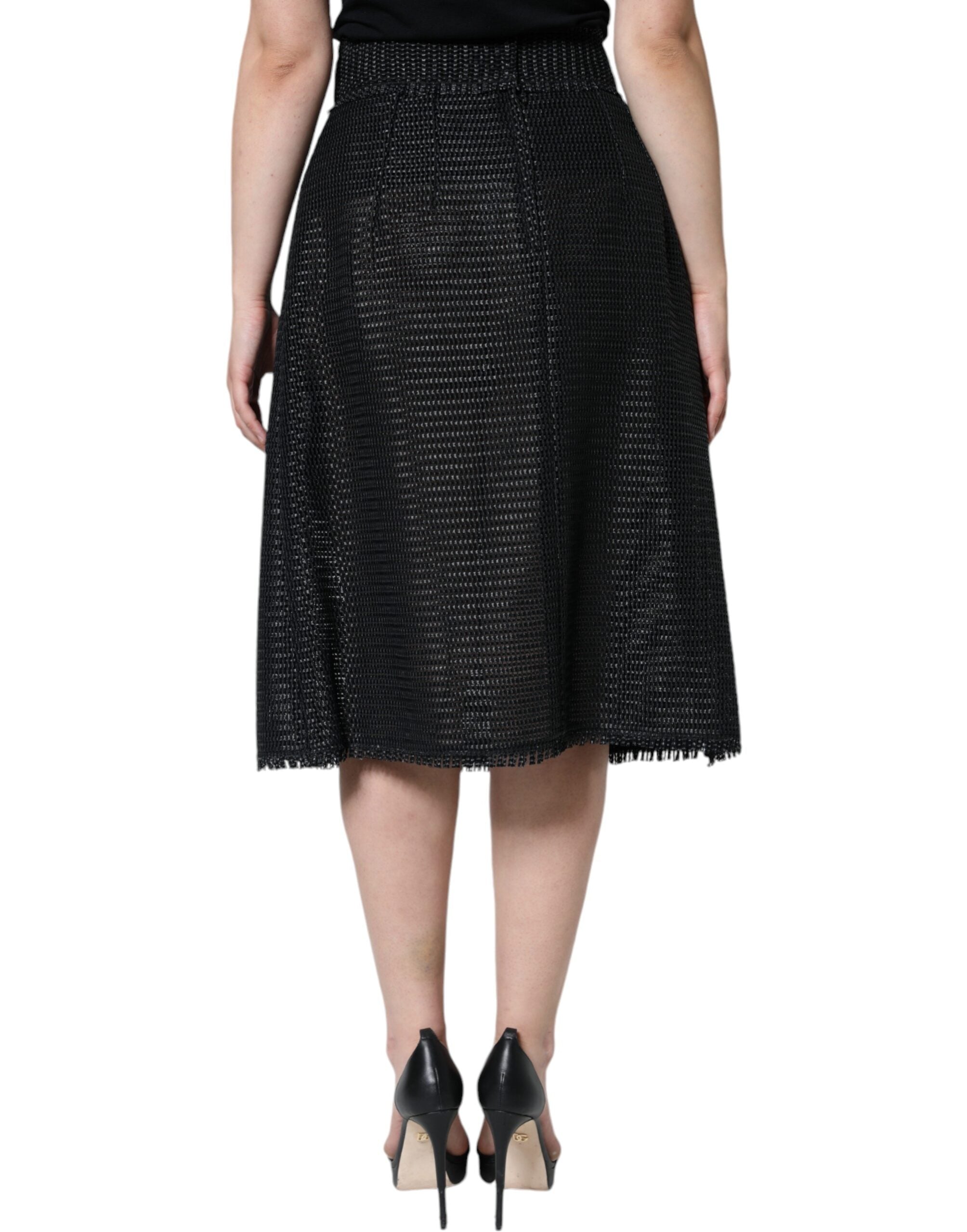 Dolce & Gabbana – Bleistiftrock mit hoher Taille aus schwarzer Viskose
