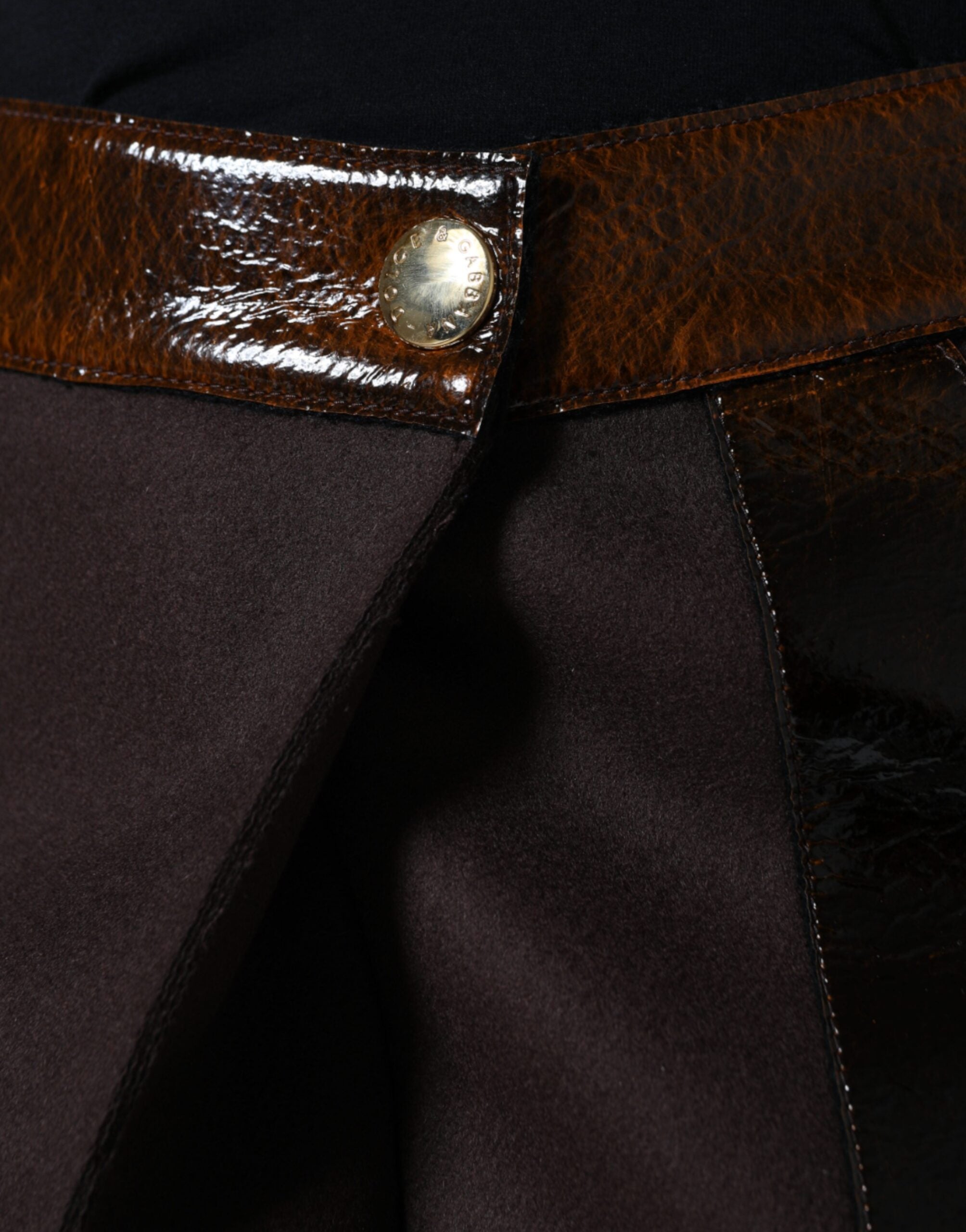 Dolce & Gabbana – Brauner A-Linien-Minirock aus Schurwolle mit mittlerer Taille