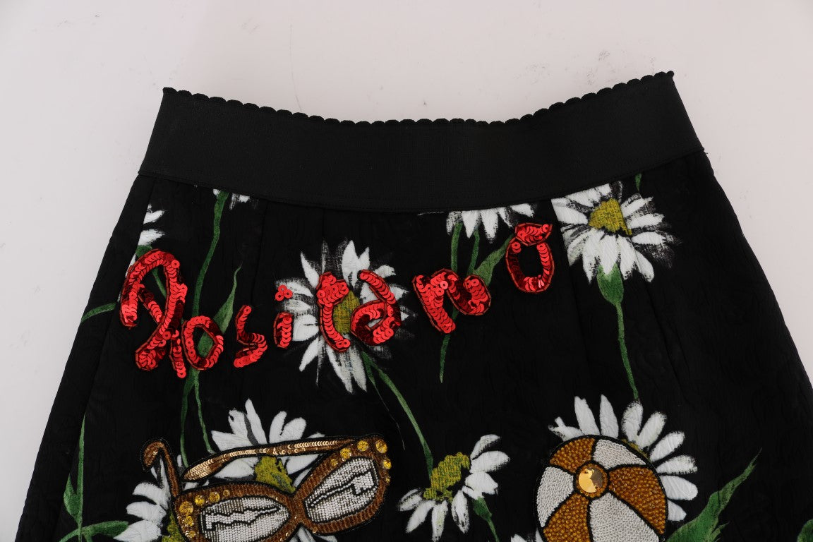 Dolce & Gabbana Verzierter A-Linien-Rock bis zur Mitte der Wade
