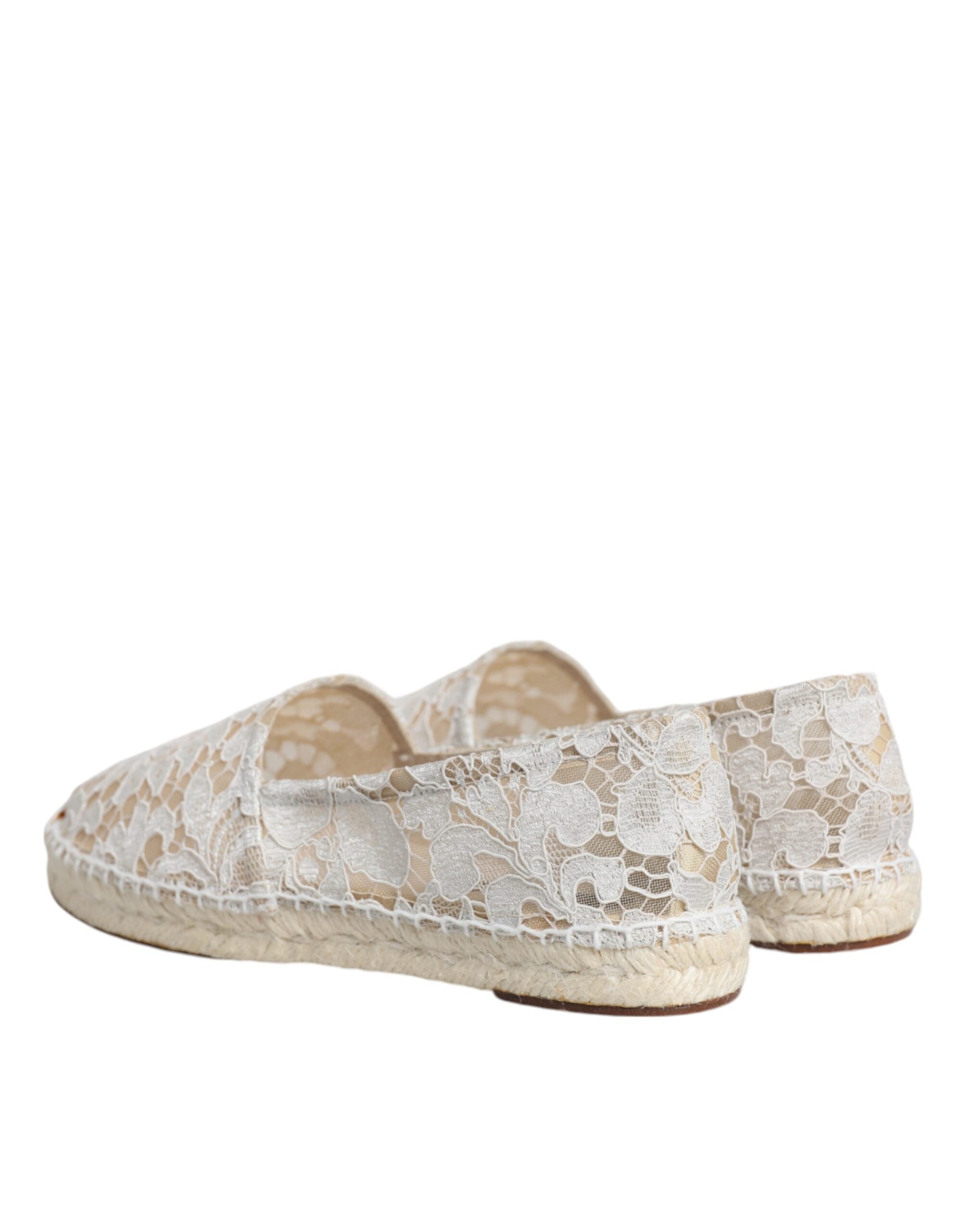 Dolce & Gabbana – Espadrilles aus weißer Viskosespitze