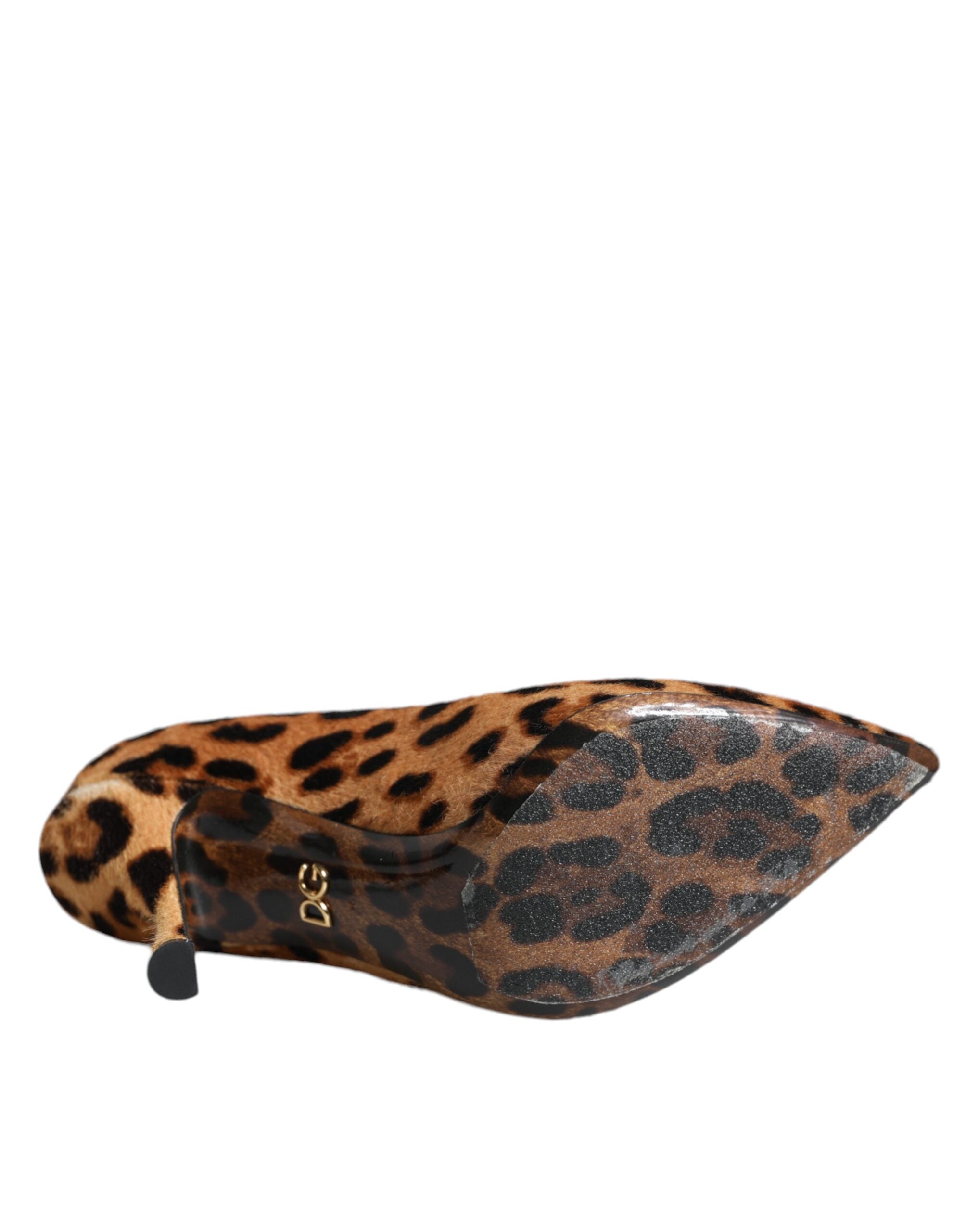 Dolce & Gabbana Braune Pumps mit Leopardenmuster aus Kalbshaar