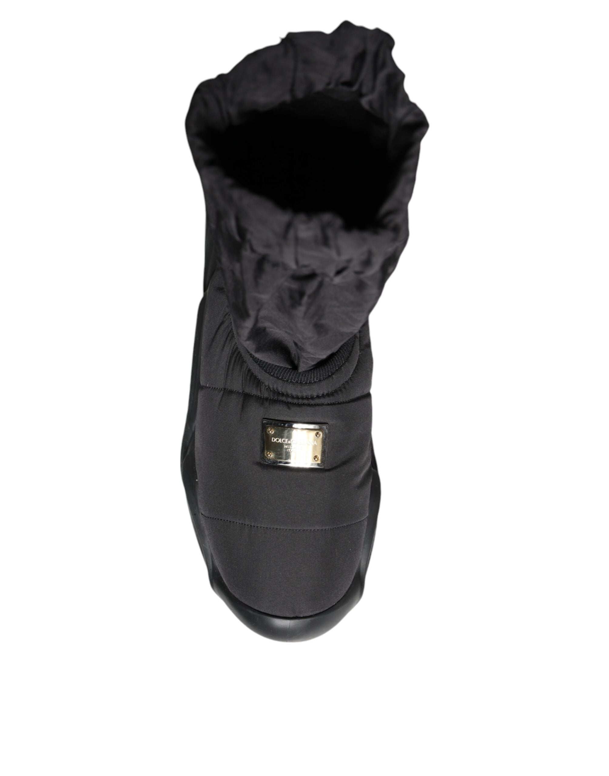 Dolce & Gabbana – Schwarze Slip-On-Wellensocken-Sneakers