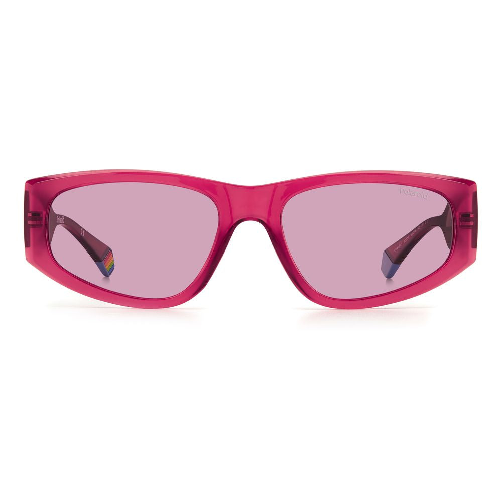 Ochelari de soare Polaroid roșii din plastic