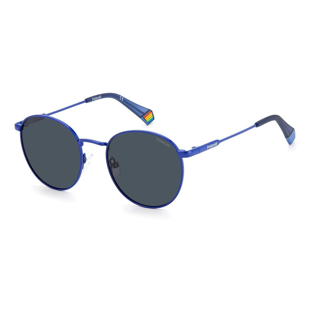 Ochelari de soare Polaroid albaștri din oțel inoxidabil