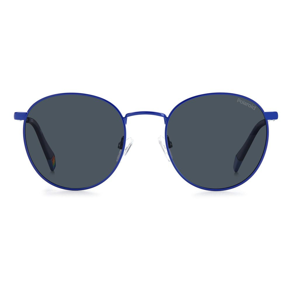 Ochelari de soare Polaroid albaștri din oțel inoxidabil