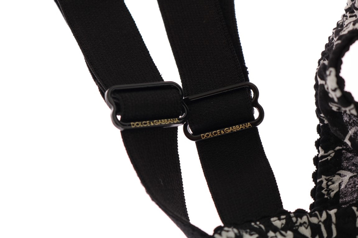 Sutien elegant din mătase cu imprimeu floral Dolce & Gabbana