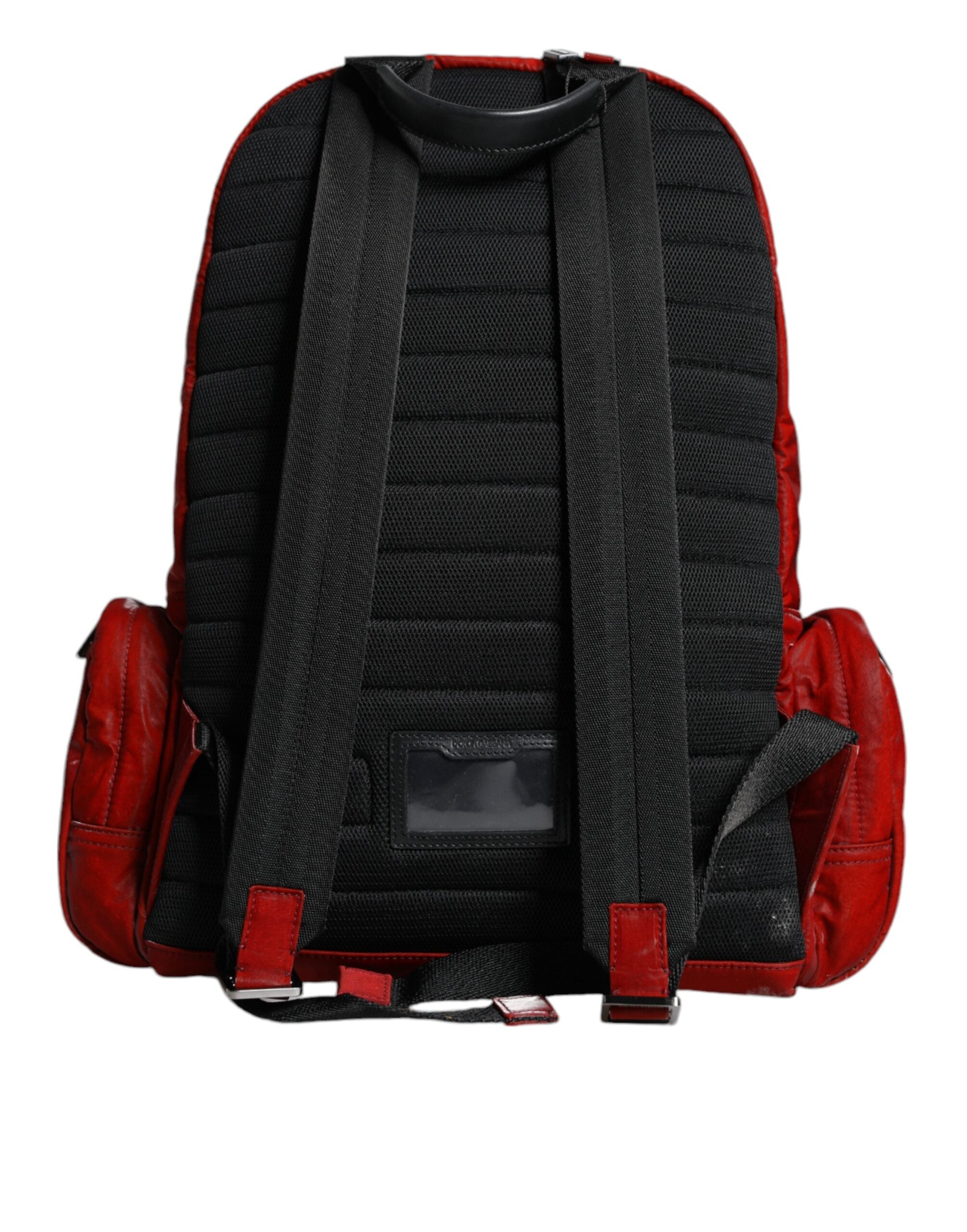 Dolce & Gabbana – Rucksacktasche mit Logo-Schild aus rotem Lackleder