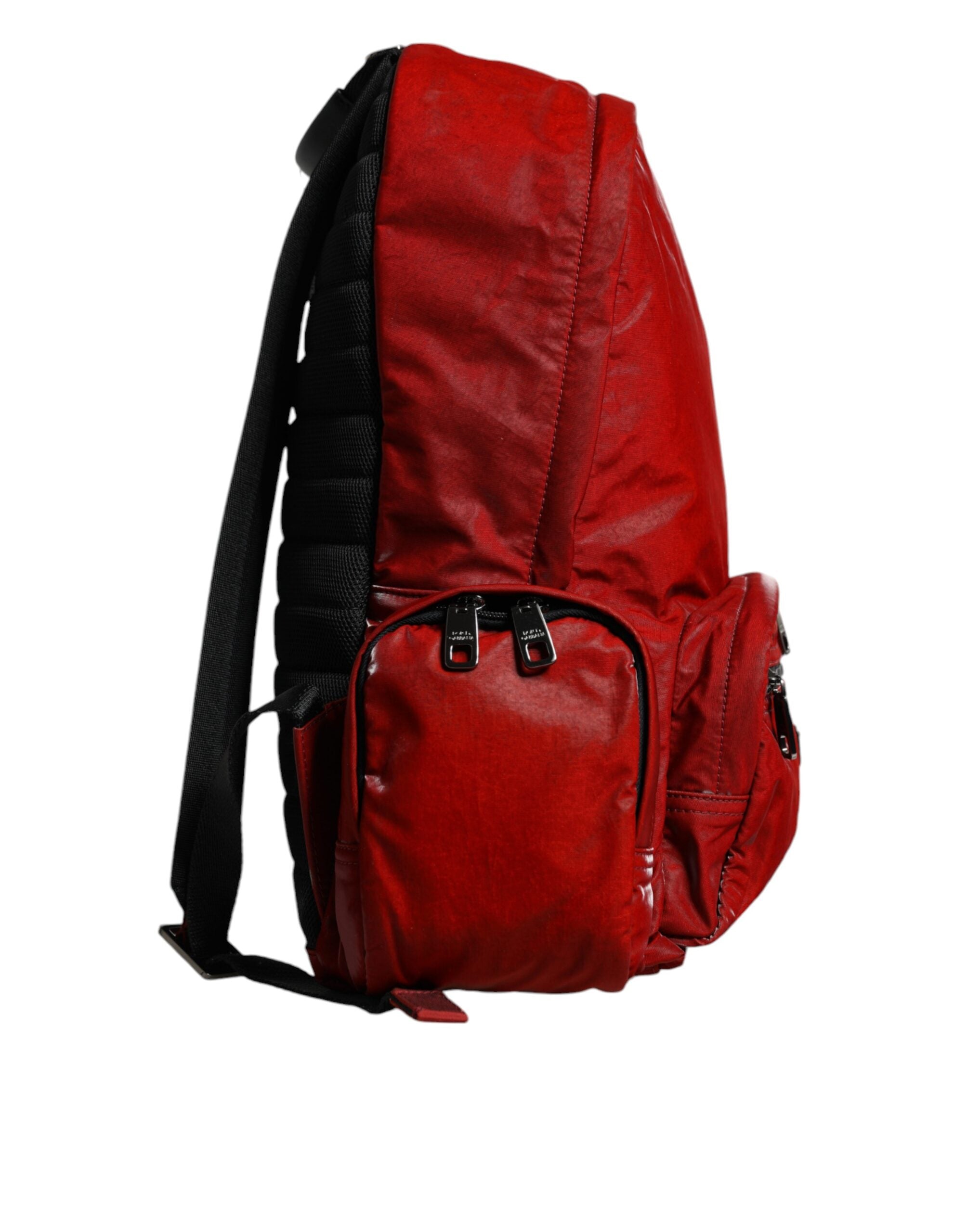 Dolce & Gabbana – Rucksacktasche mit Logo-Schild aus rotem Lackleder