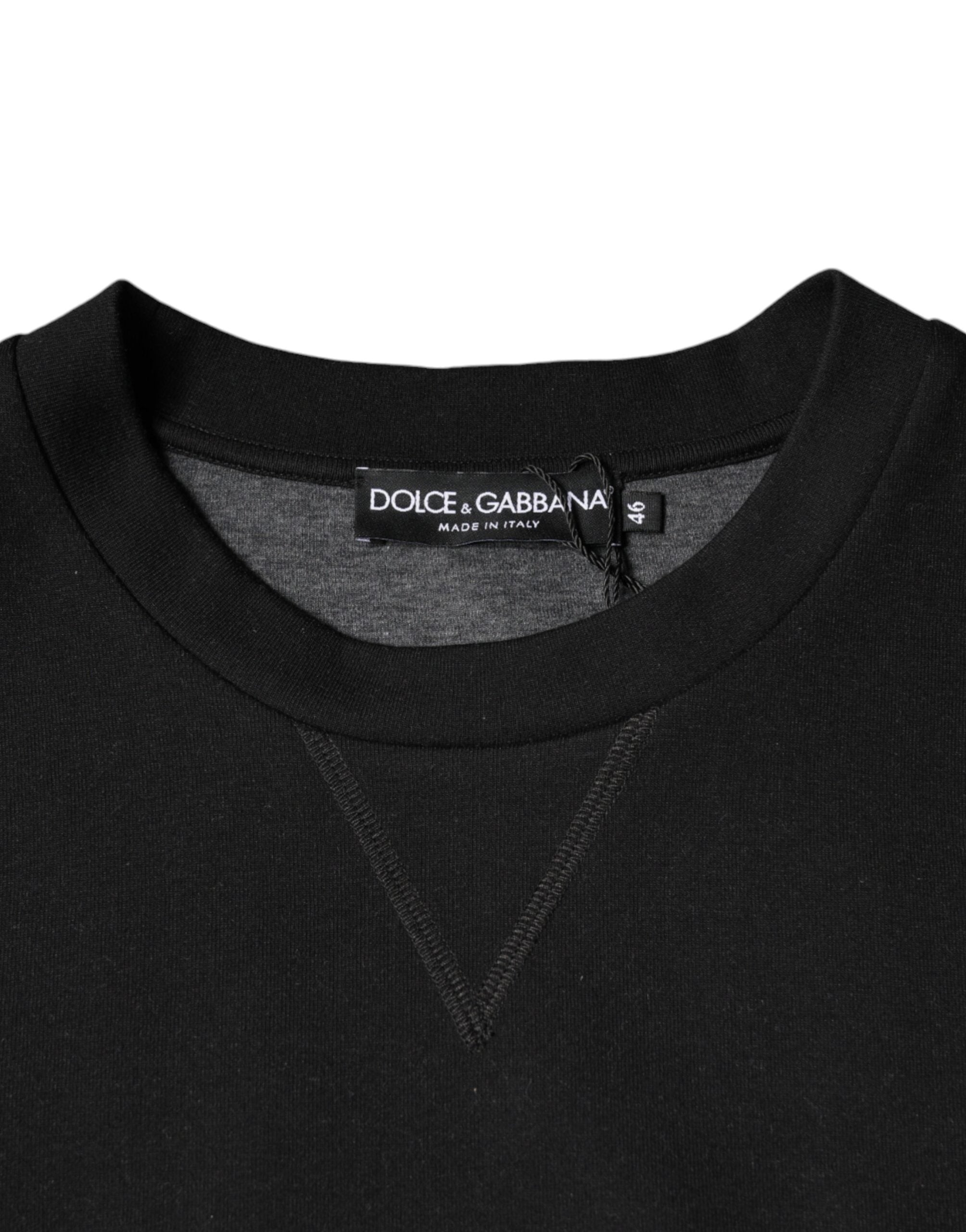Hanorac Dolce & Gabbana cu guler rotund și imprimeu negru pe logo