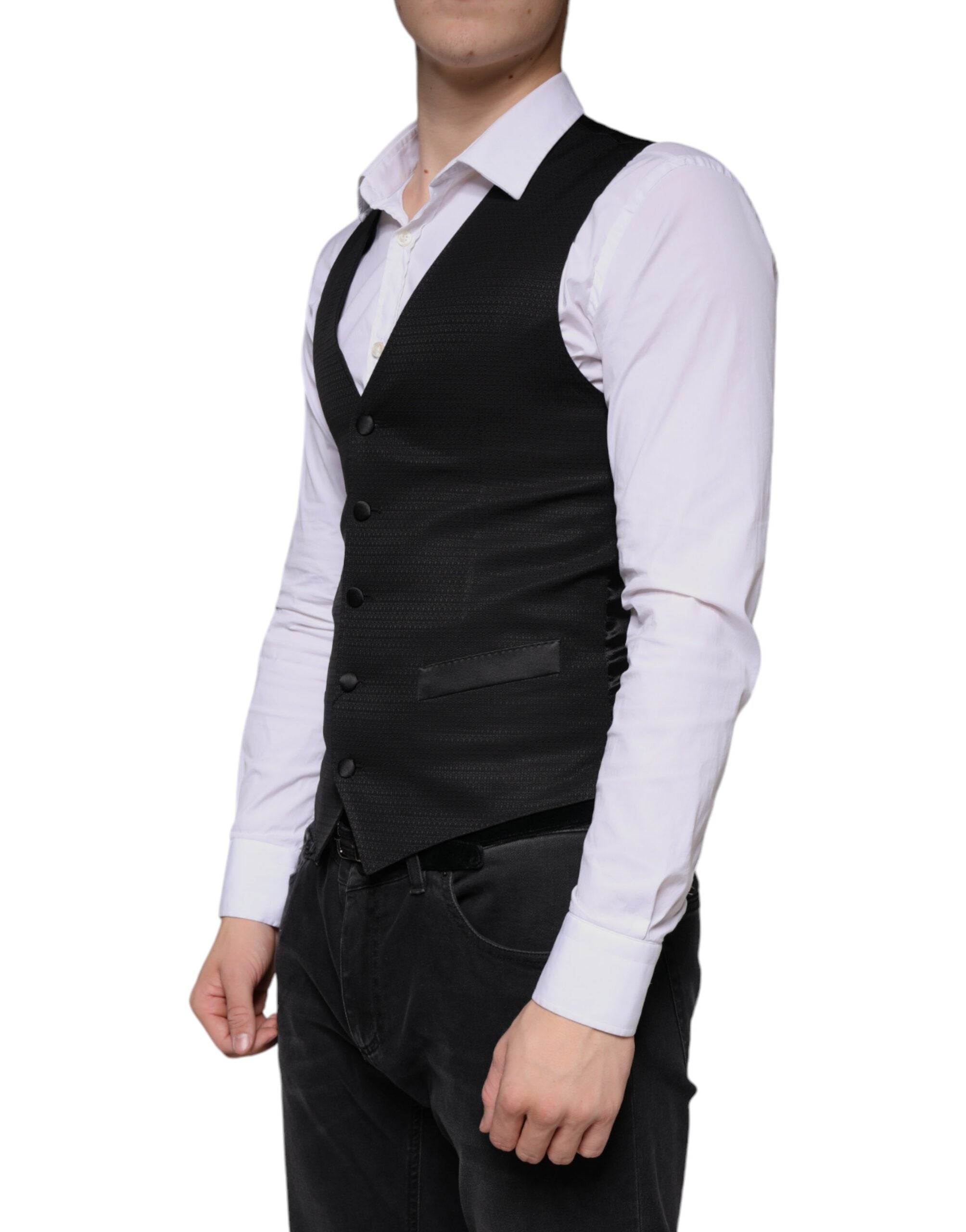 Vestă elegantă Dolce & Gabbana din lână neagră