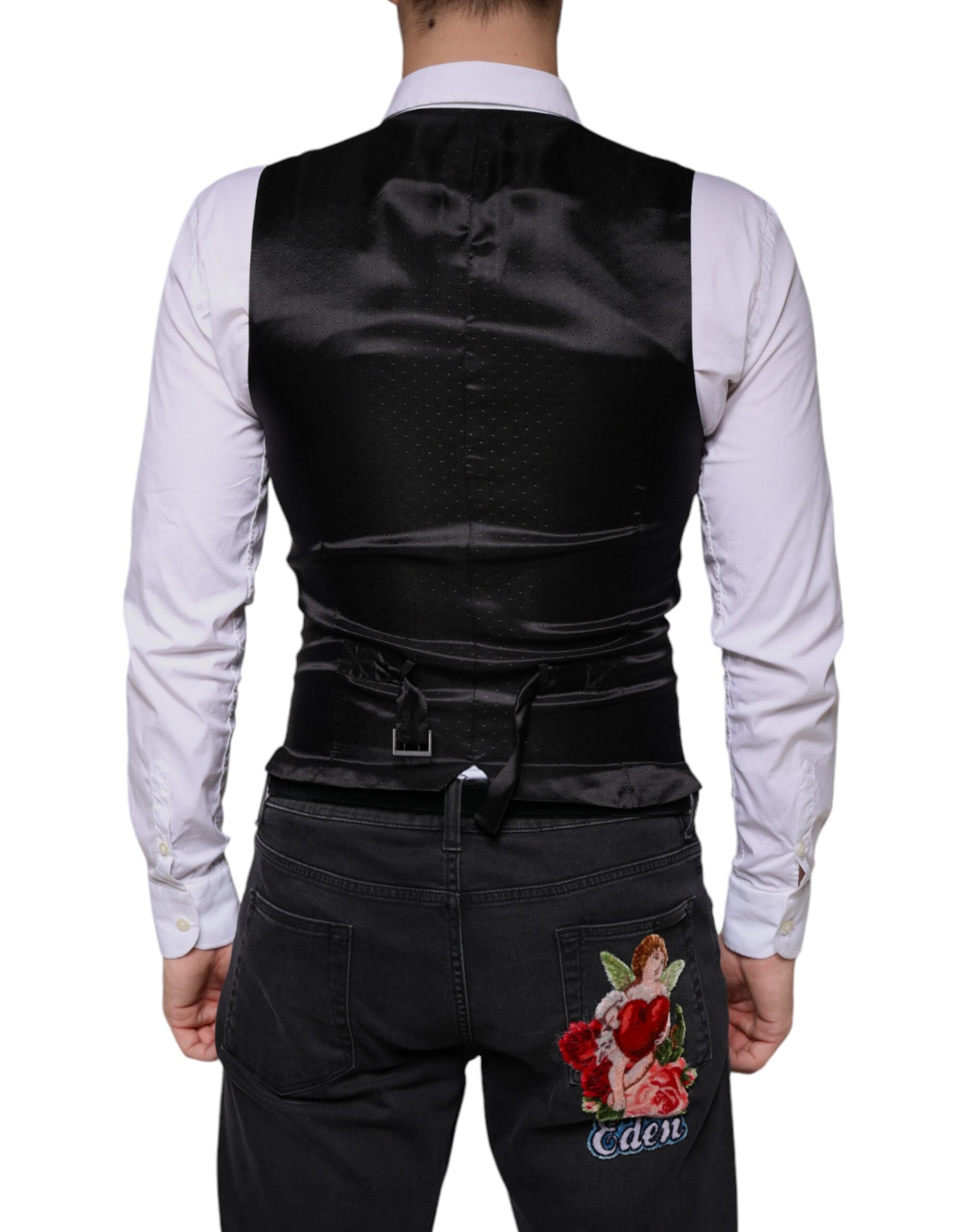 Vestă elegantă Dolce & Gabbana din lână neagră