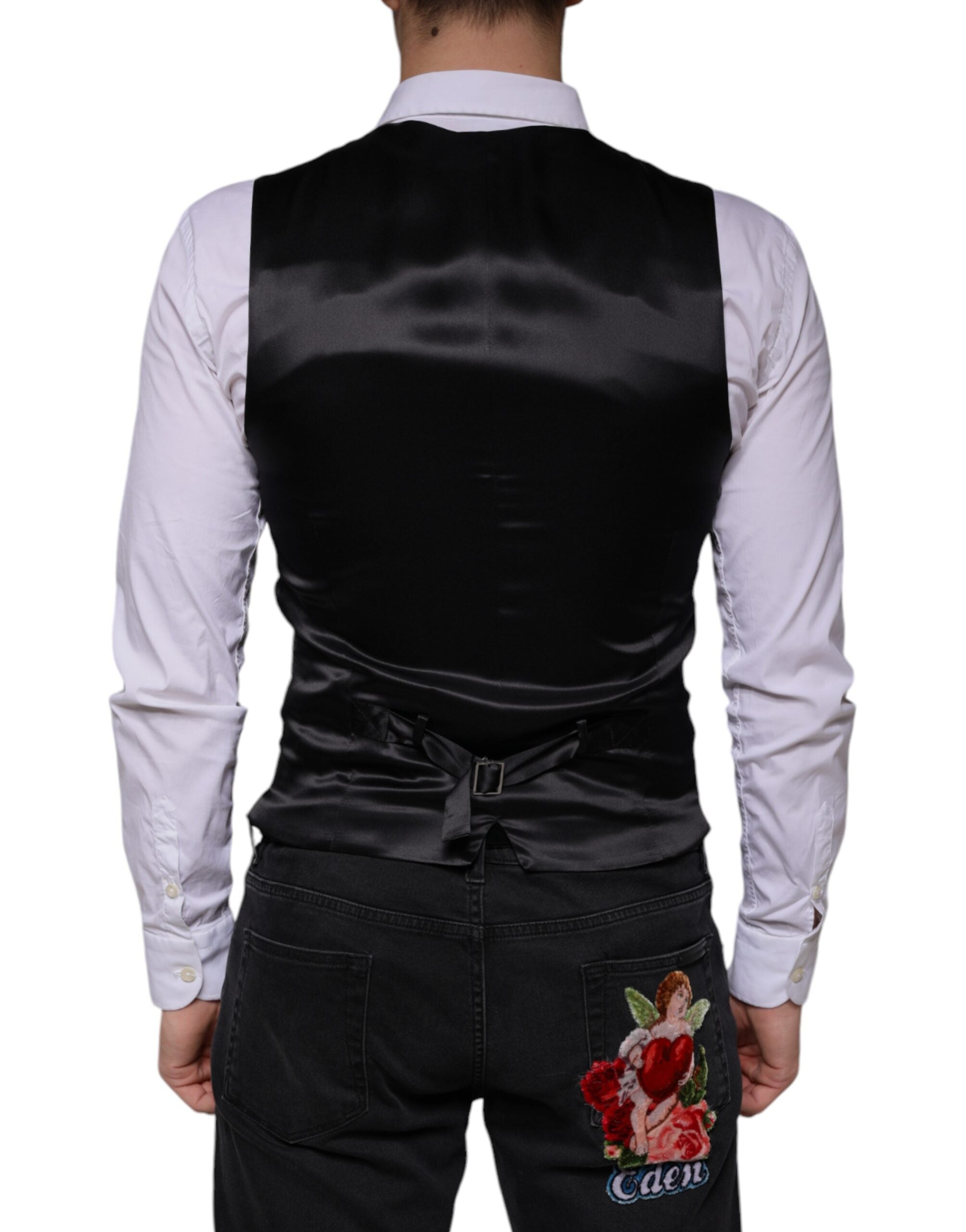 Vestă elegantă Dolce & Gabbana din lână neagră