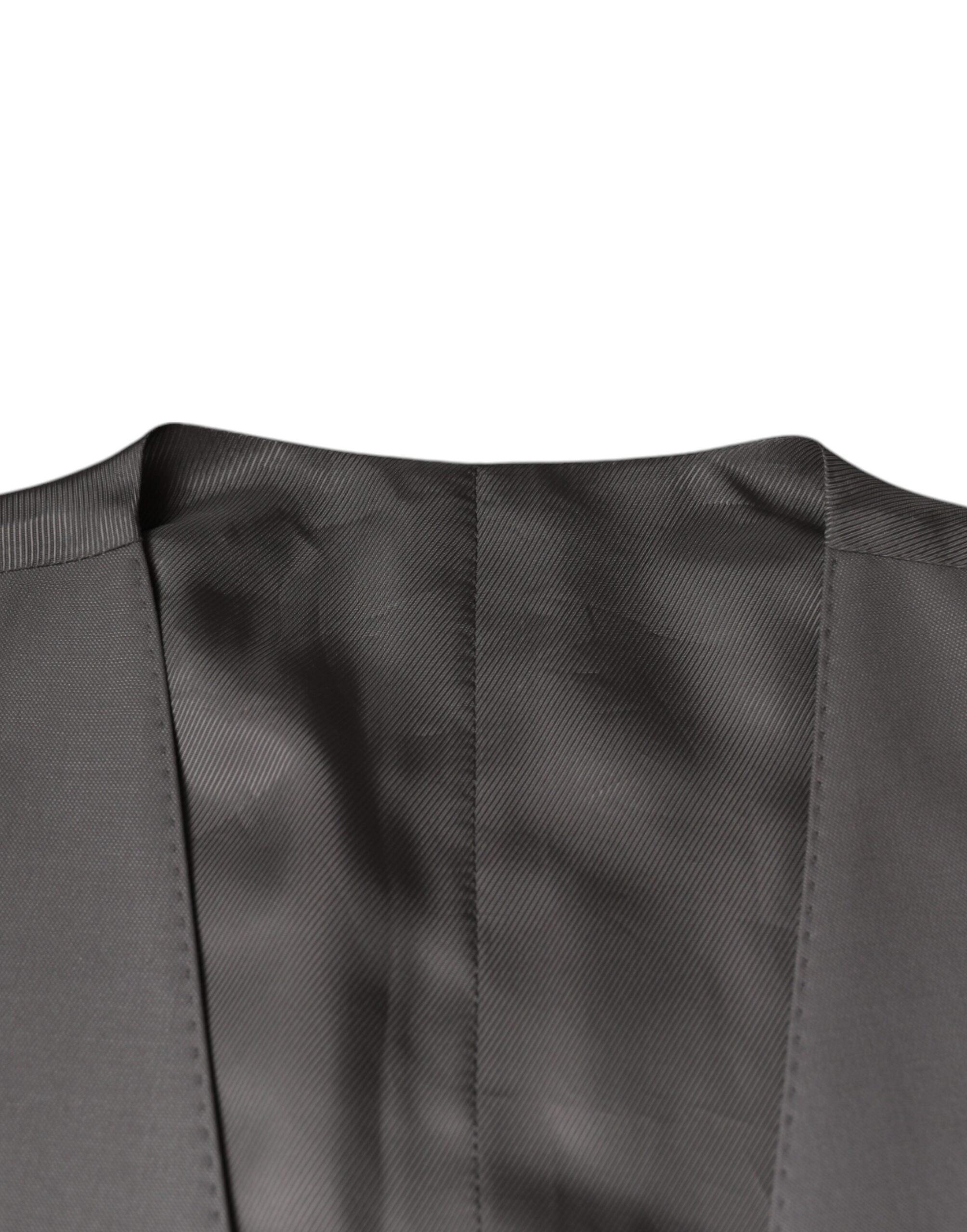 Vestă elegantă din lână gri deschis Dolce & Gabbana