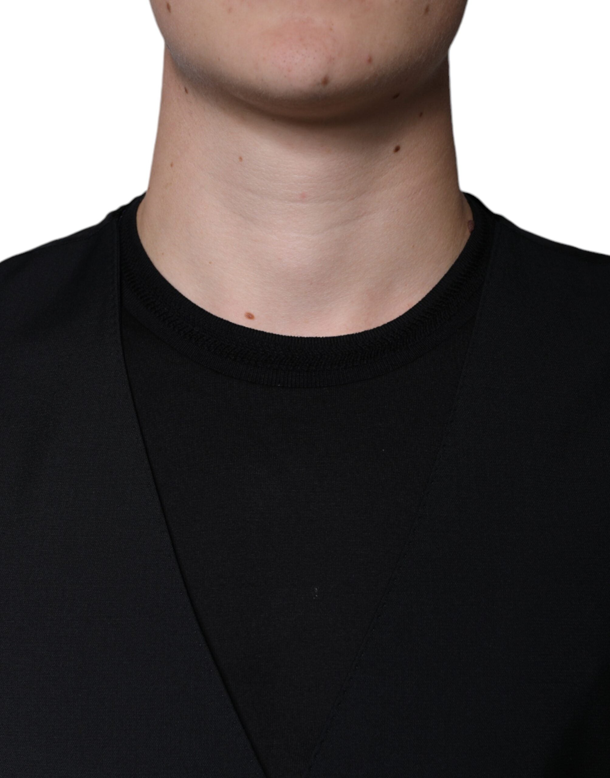 Dolce & Gabbana Rochie elegantă din lână neagră pentru bărbați, vestă