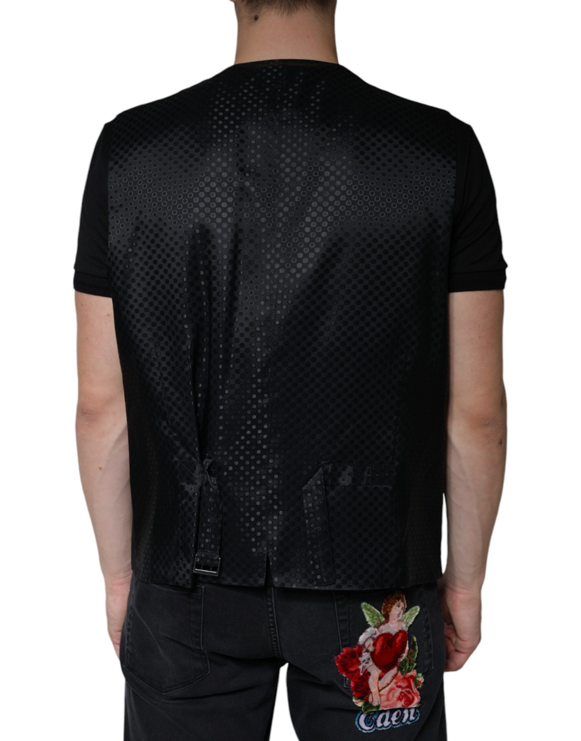 Vestă elegantă Dolce & Gabbana din lână neagră