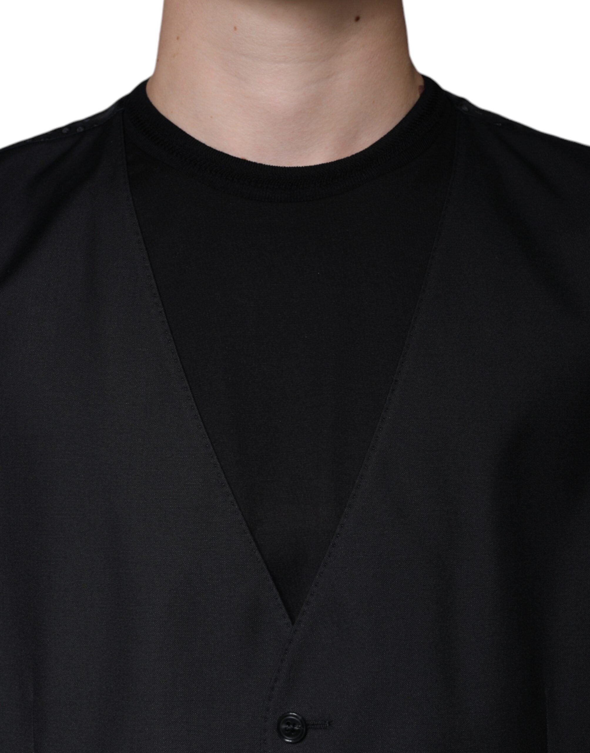 Vestă elegantă Dolce & Gabbana din lână neagră
