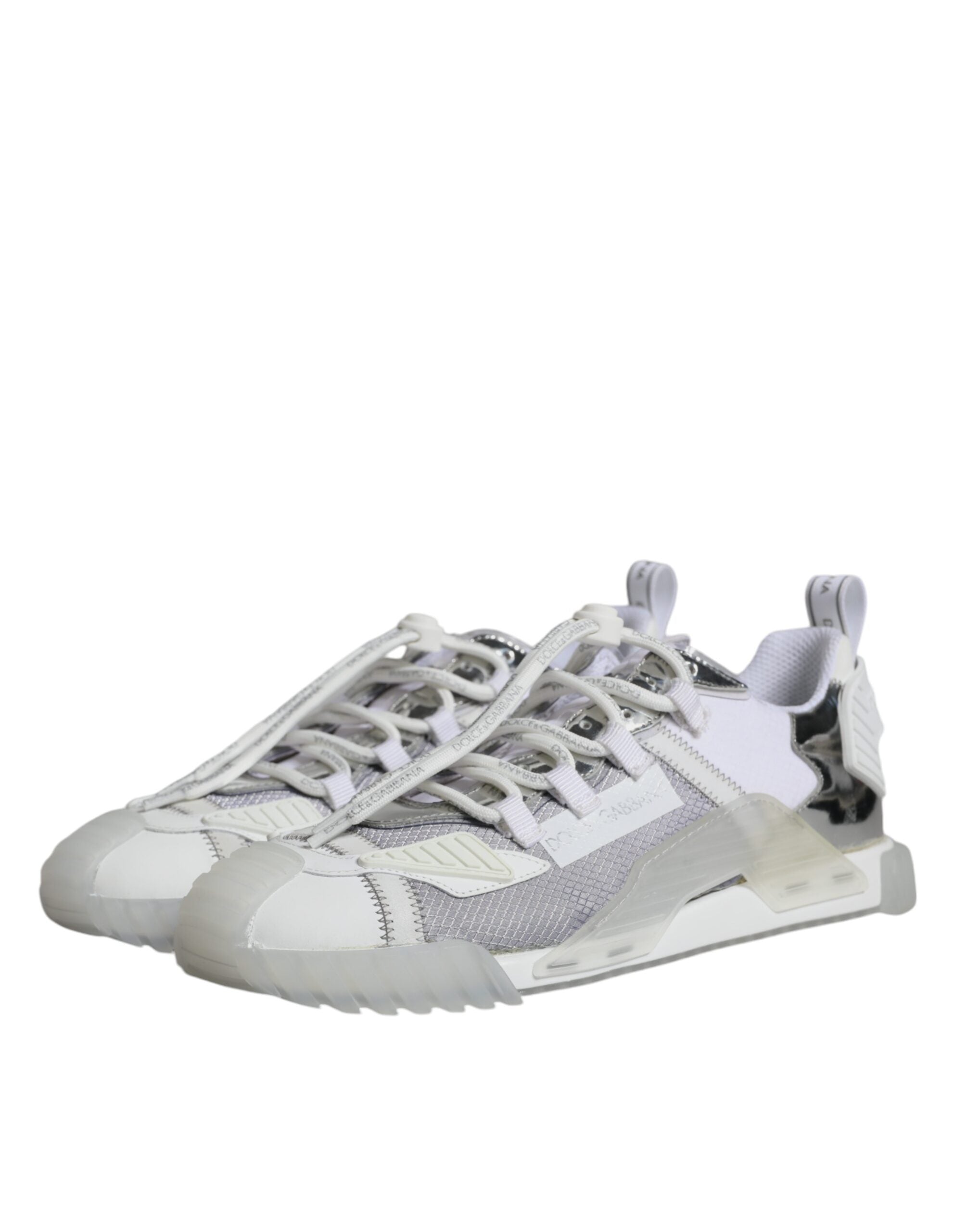 Dolce & Gabbana Weiß Silber Low Top NS1 Sneakers Schuhe