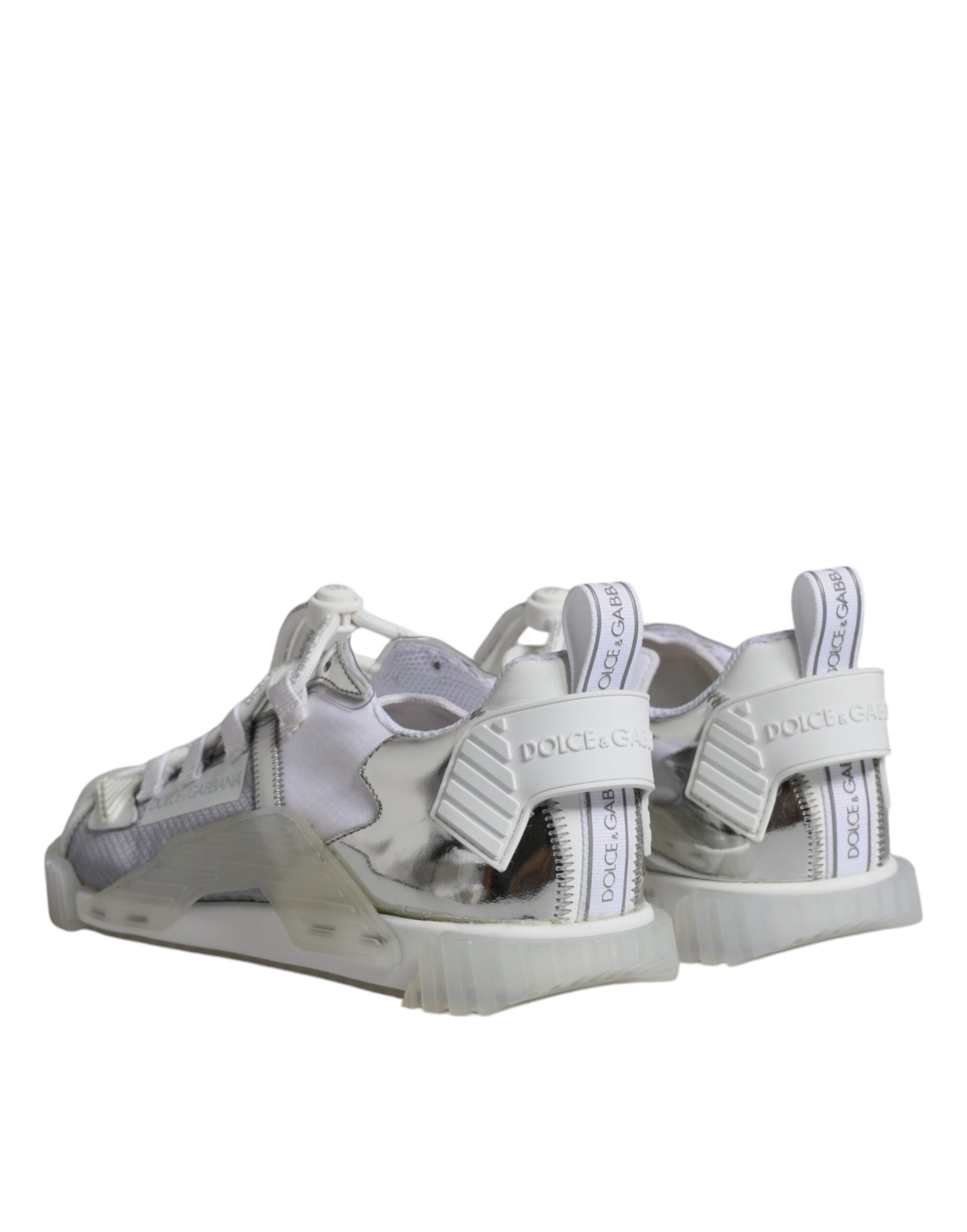 Dolce & Gabbana Weiß Silber Low Top NS1 Sneakers Schuhe