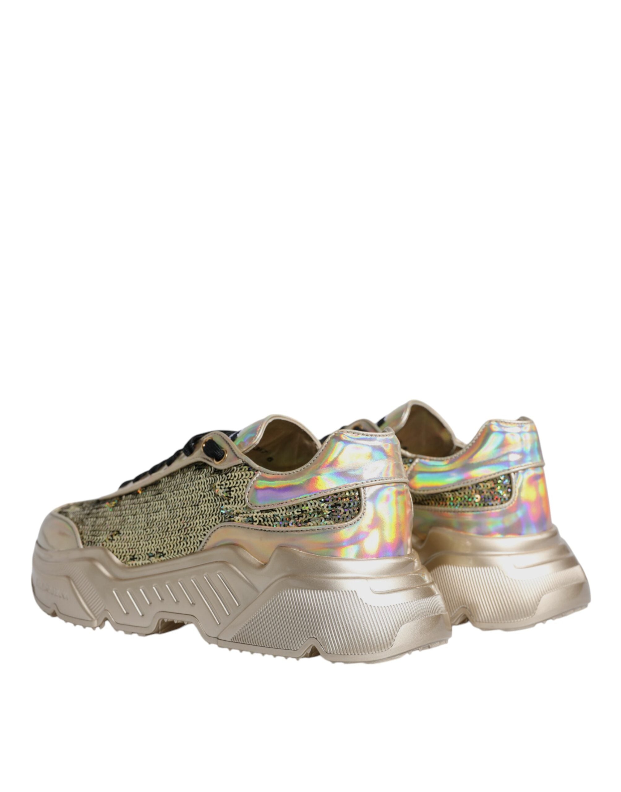 Dolce & Gabbana Daymaster Sneakers mit schillernden Pailletten in Gold