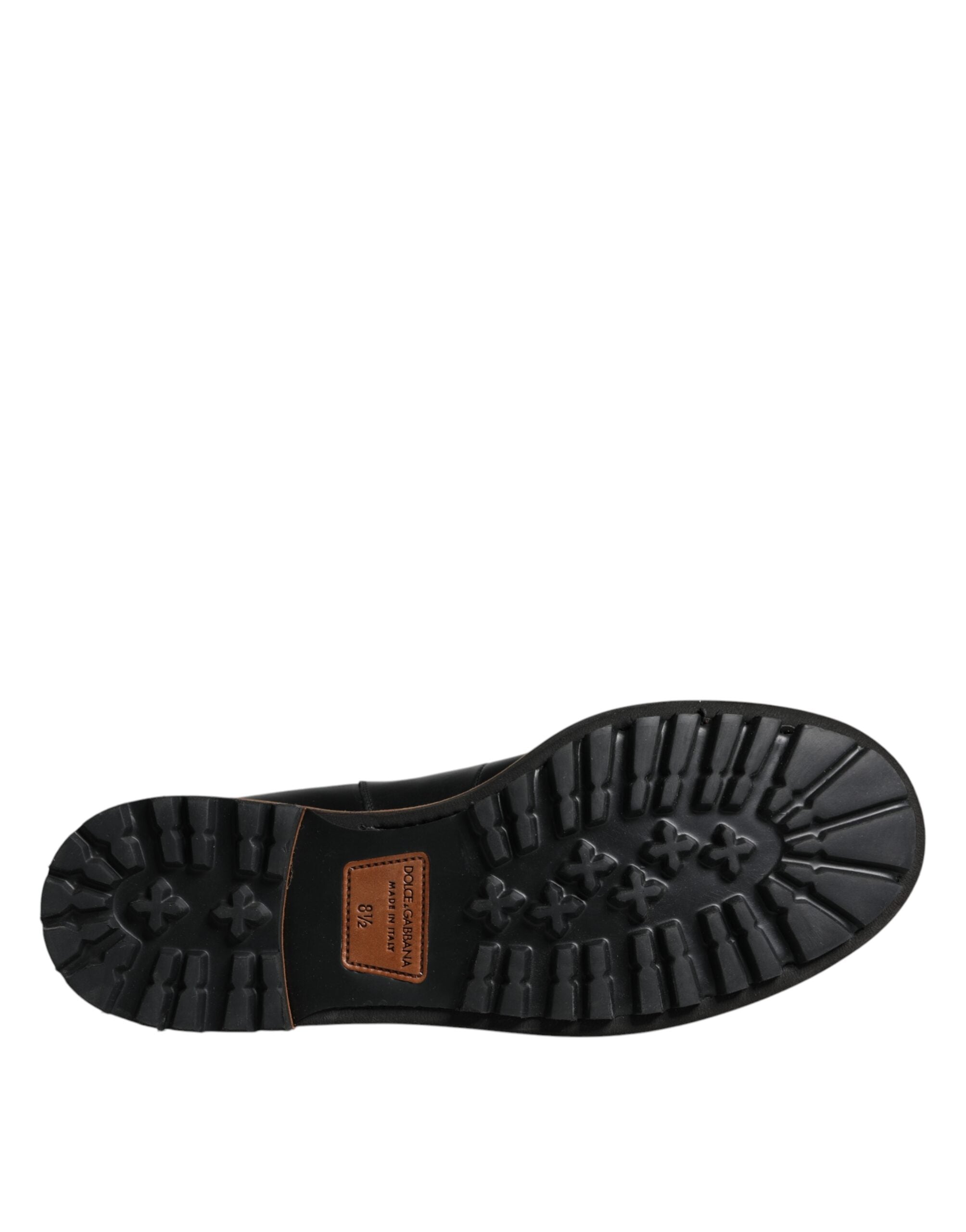 Ghete Dolce & Gabbana negre din piele Chelsea pentru bărbați, cu talie medie