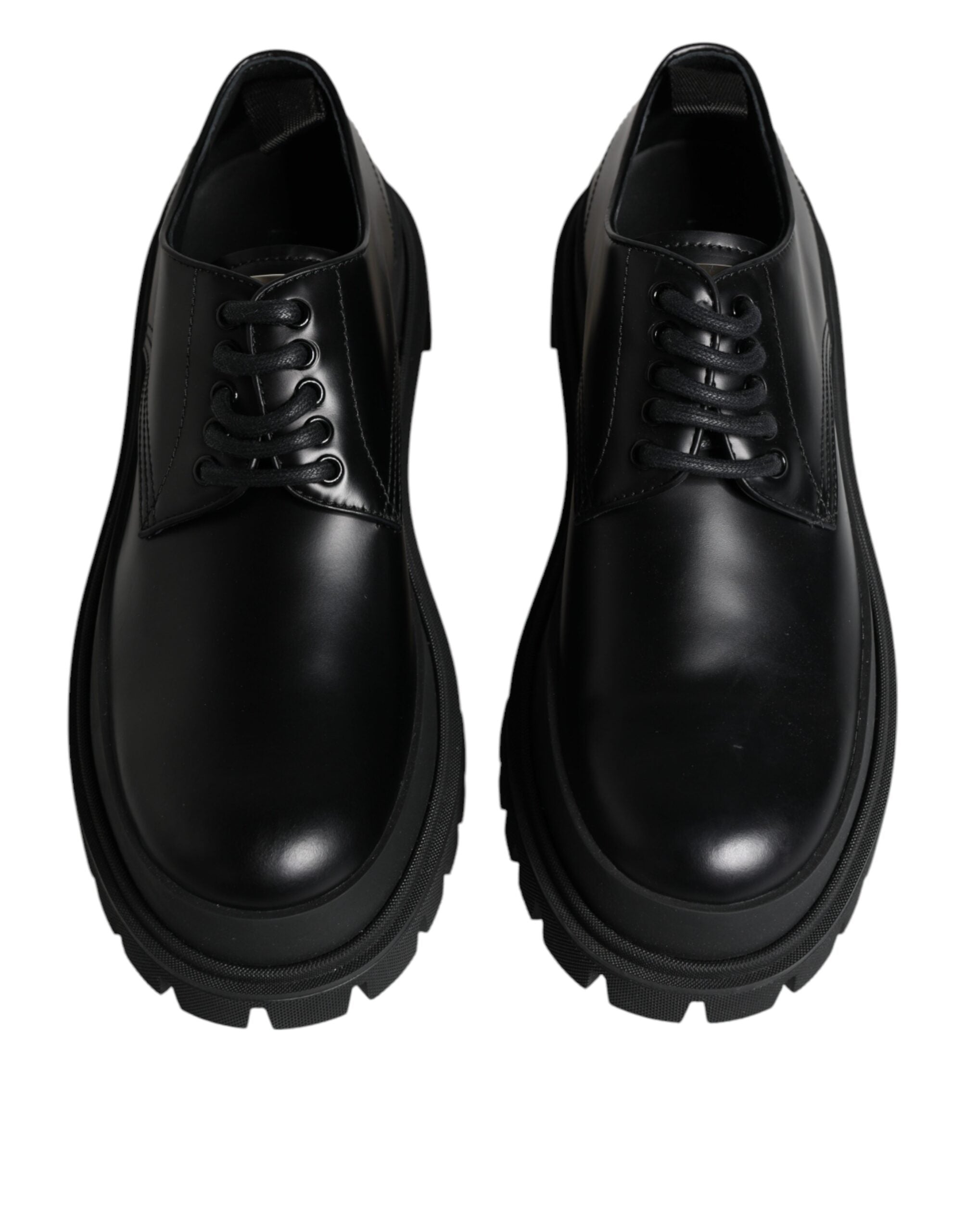 Dolce & Gabbana – Trekking-Schnürschuhe aus schwarzem Leder