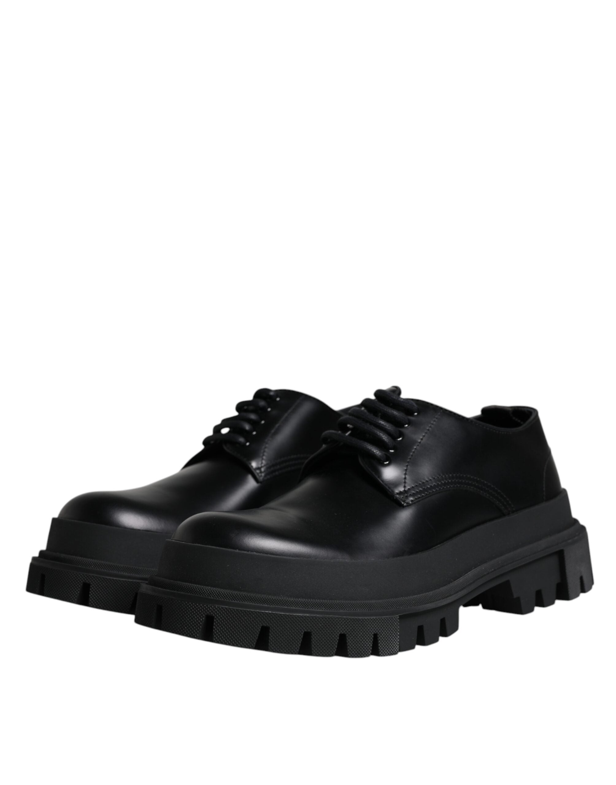 Dolce & Gabbana – Trekking-Schnürschuhe aus schwarzem Leder