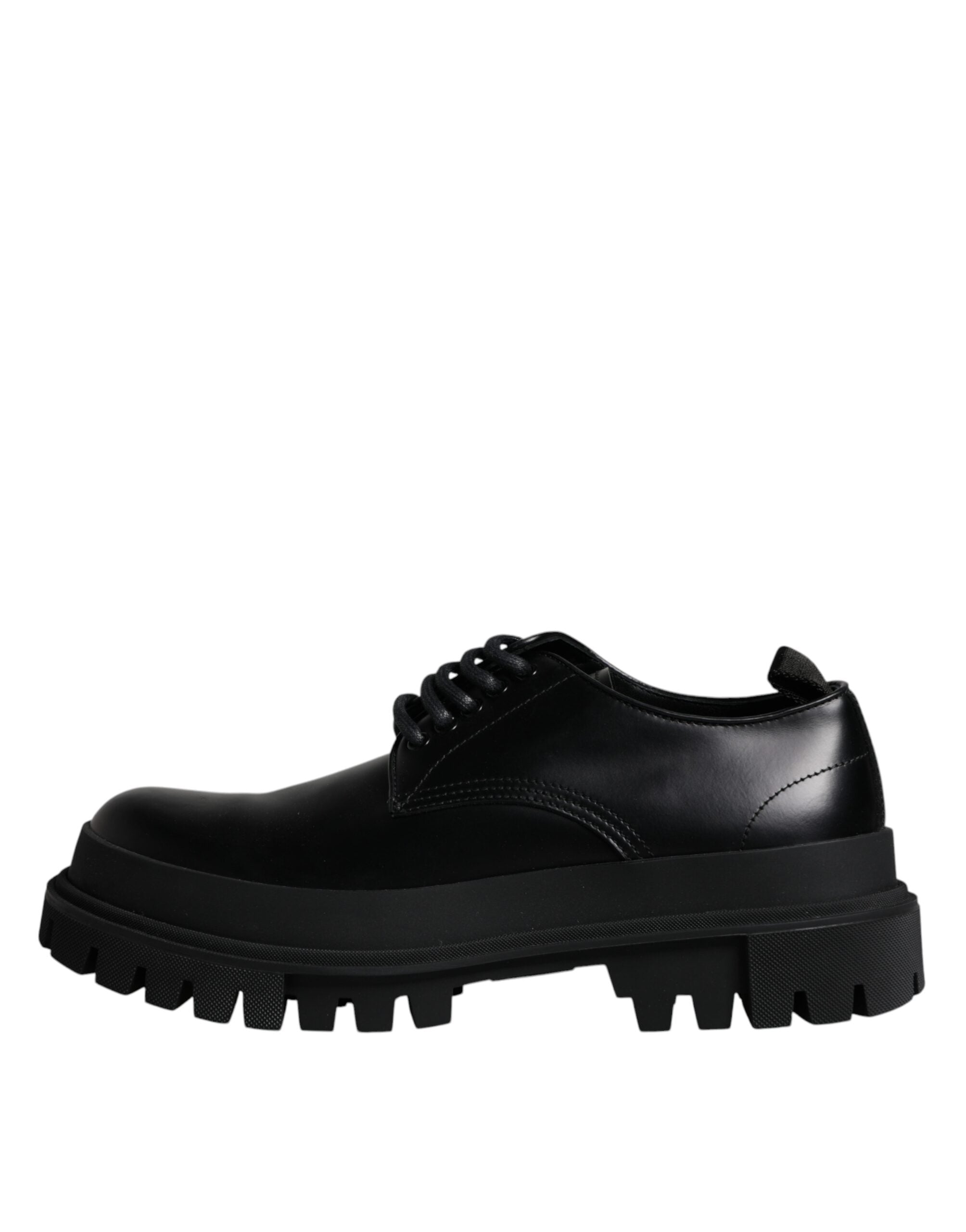 Dolce & Gabbana – Trekking-Schnürschuhe aus schwarzem Leder