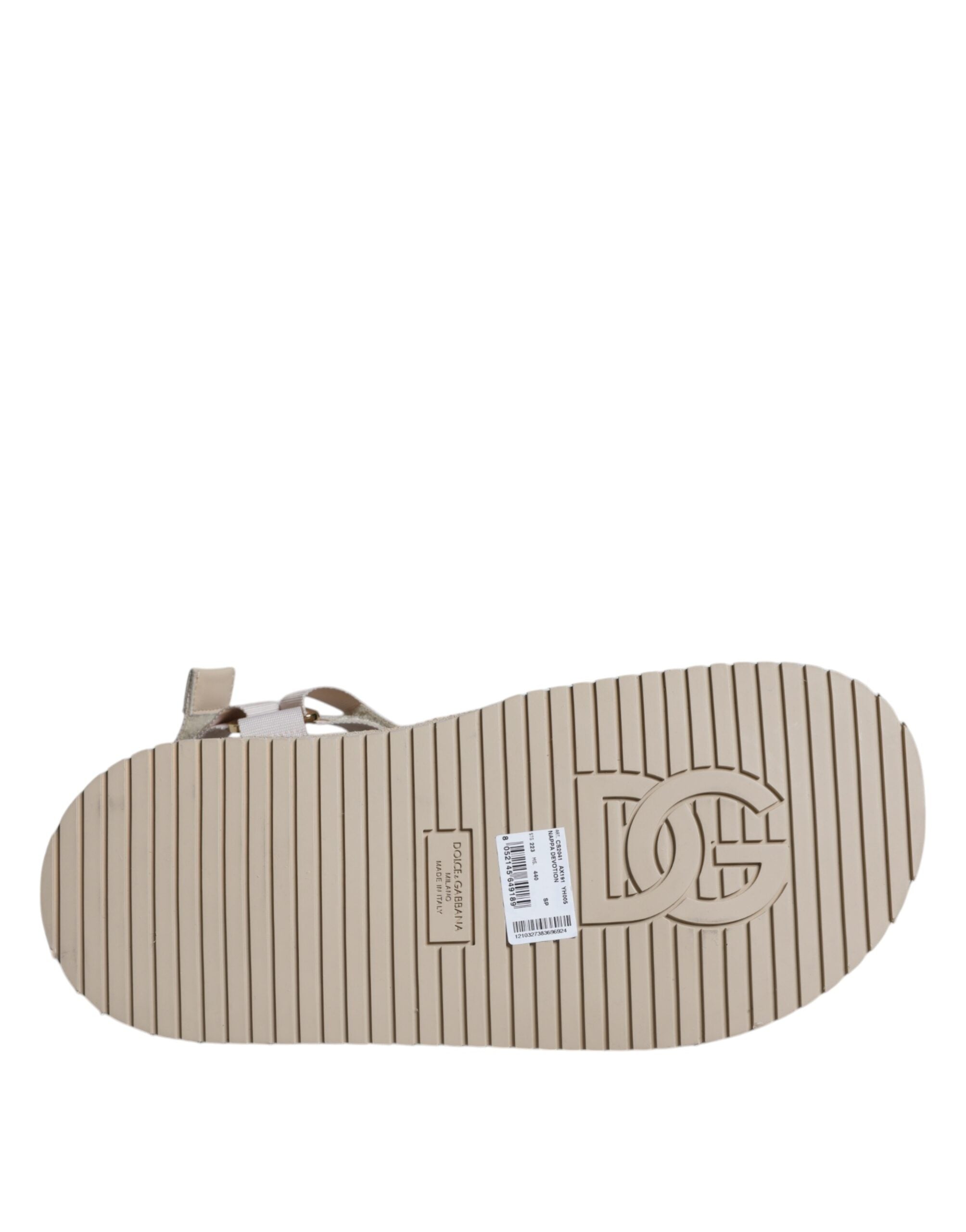 Dolce & Gabbana Beige Nappa Devotion Strap Herren Sandalen Schuhe