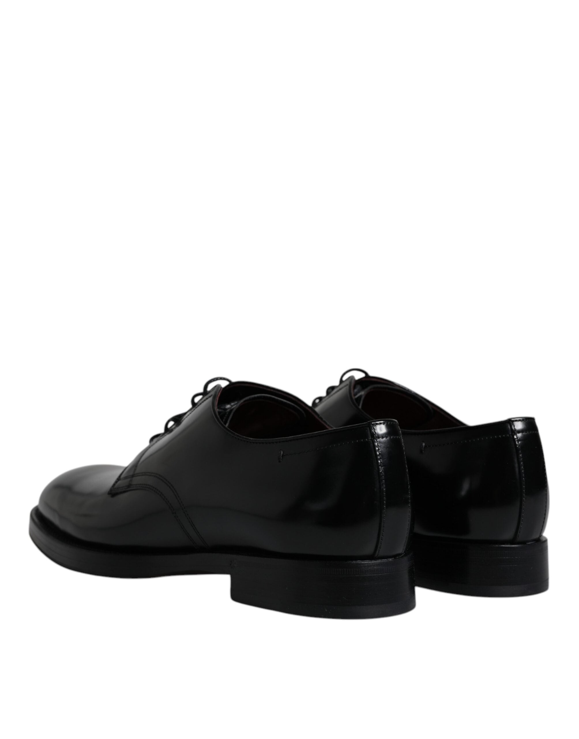 Dolce & Gabbana Pantofi Derby formali pentru bărbați, din piele neagră, cu șireturi, Dolce & Gabbana